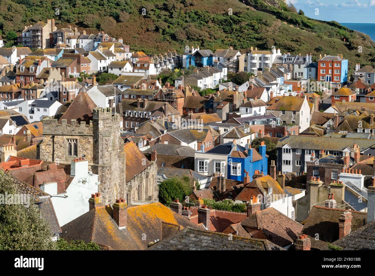 Hastings Old Town, East Sussex, toit britannique Banque D'Images