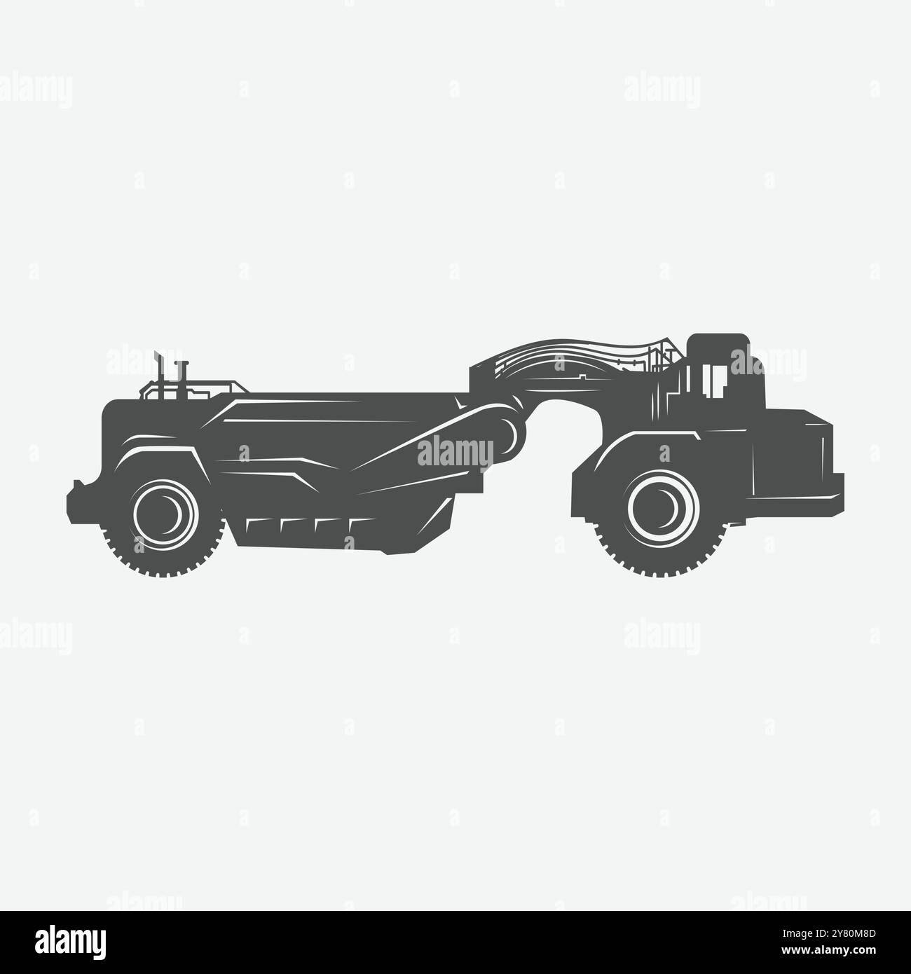 Camion lourd de grattoir pour le vecteur de conception d'icône de projet de construction Illustration de Vecteur
