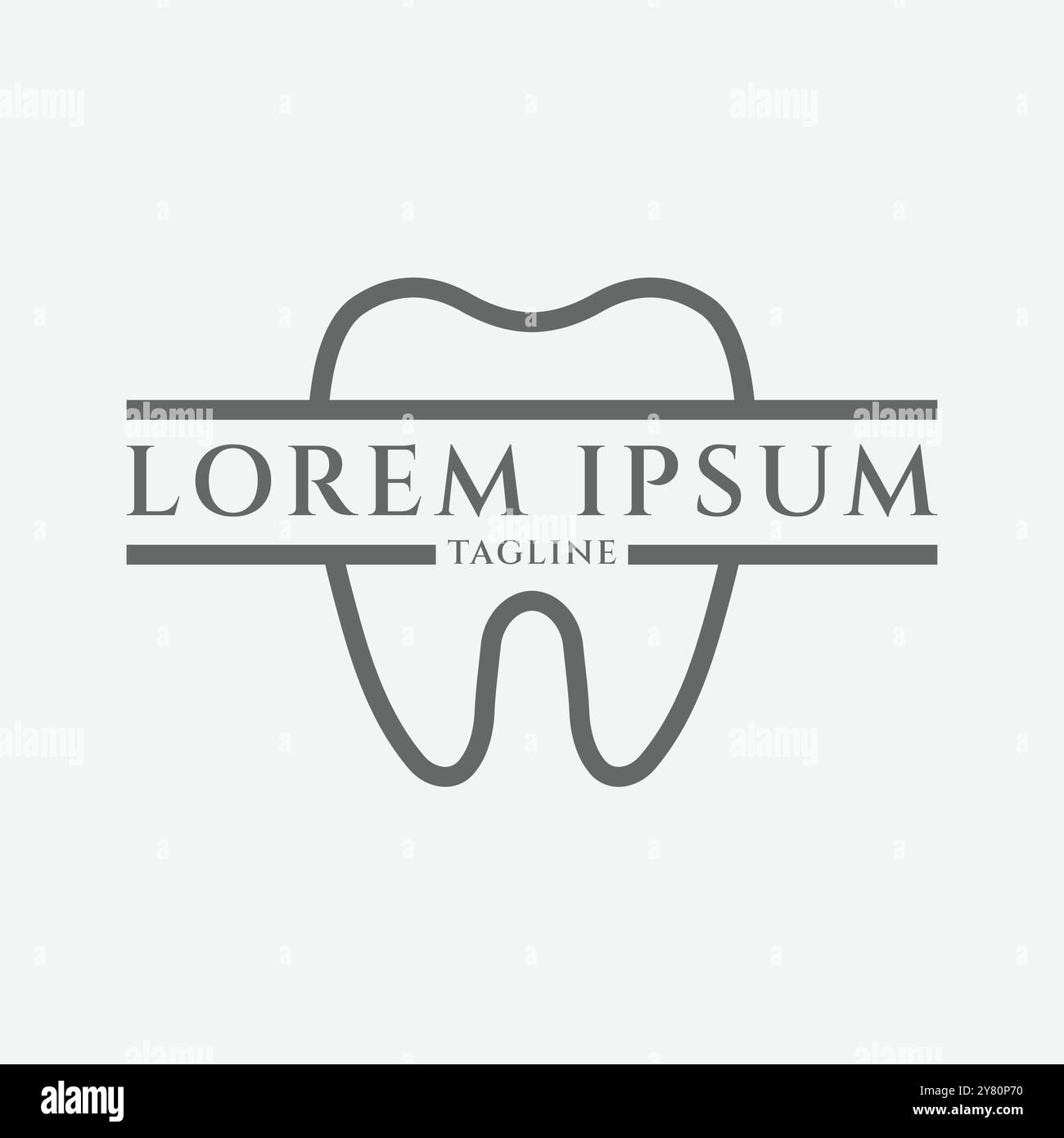 Ligne de dents minimaliste simple pour la clinique dentaire dentiste logo illustration Design Illustration de Vecteur