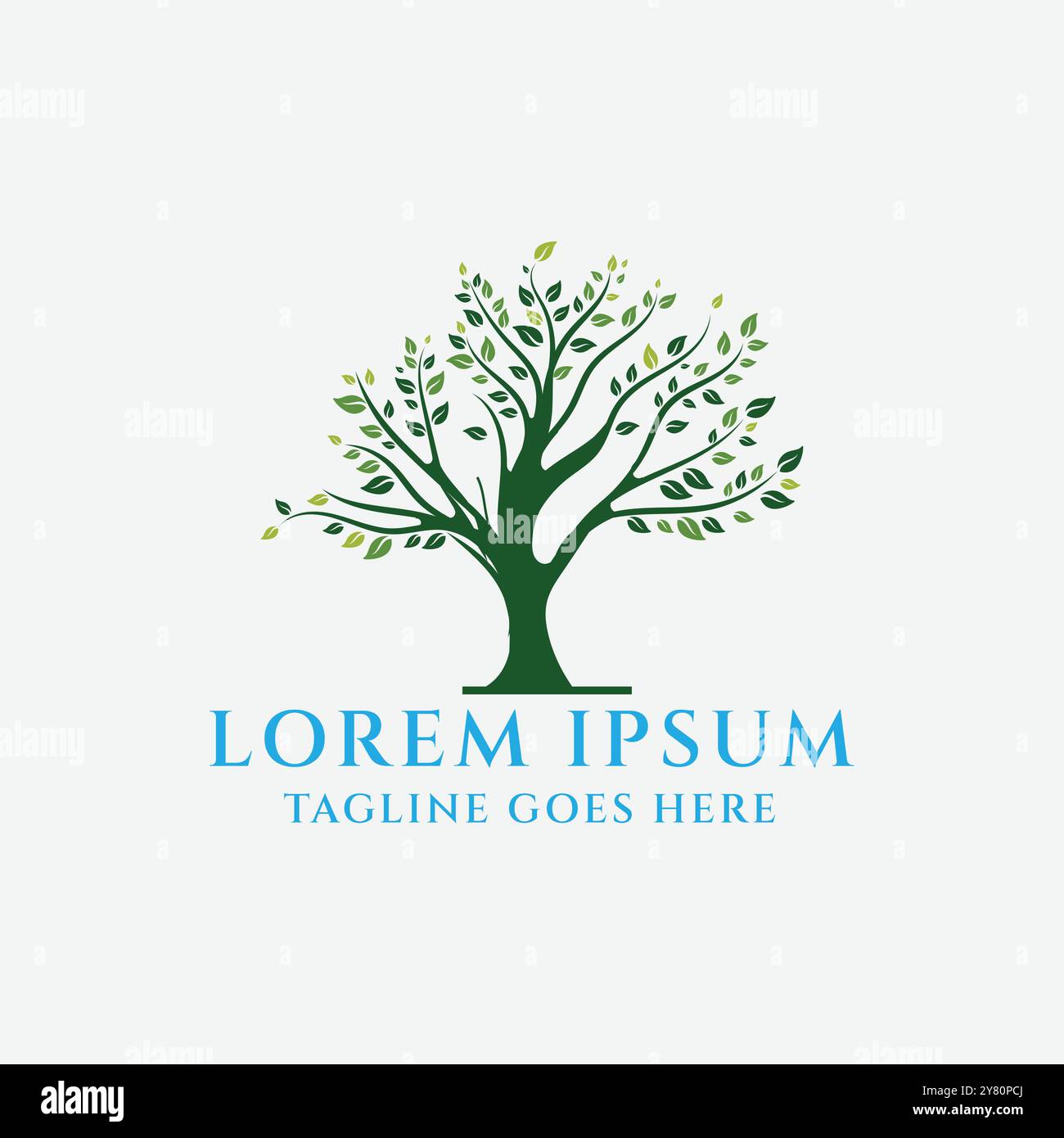 Simple minimaliste Tree of Life logo, Oak Banyan Maple Tree illustration Design Illustration de Vecteur