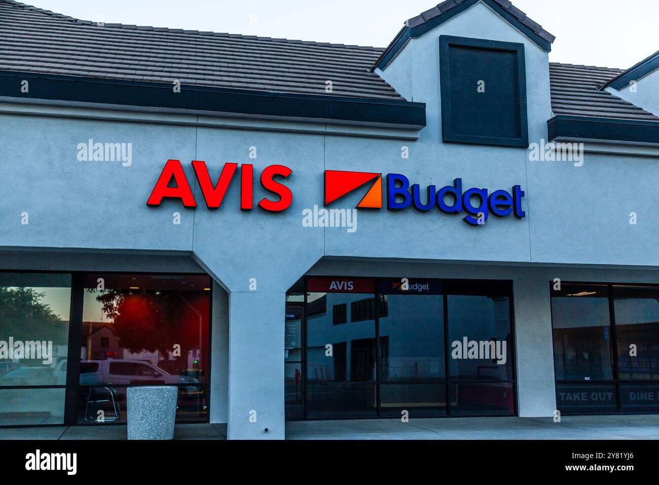 Une succursale avis budget Rent a car à Modesto California USA Banque D'Images