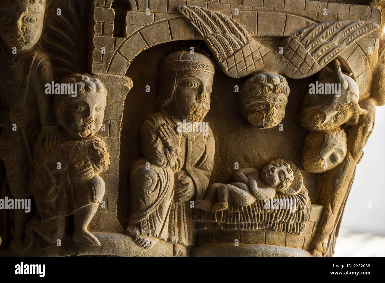 Le rêve de Saint Joseph, capitale romane, monastère de San Pedro el Viejo, Huesca, communauté aragonaise, Espagne Banque D'Images