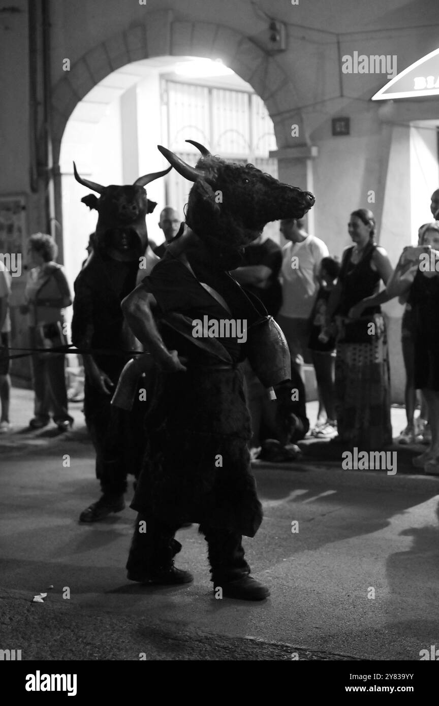 8 août 2024, Muravera événement traditionnel sarde de masques et autres métiers à Muravera, près de Cagliari la capitale de la Sardaigne, Italie. FAMA © Fausto Marci Banque D'Images