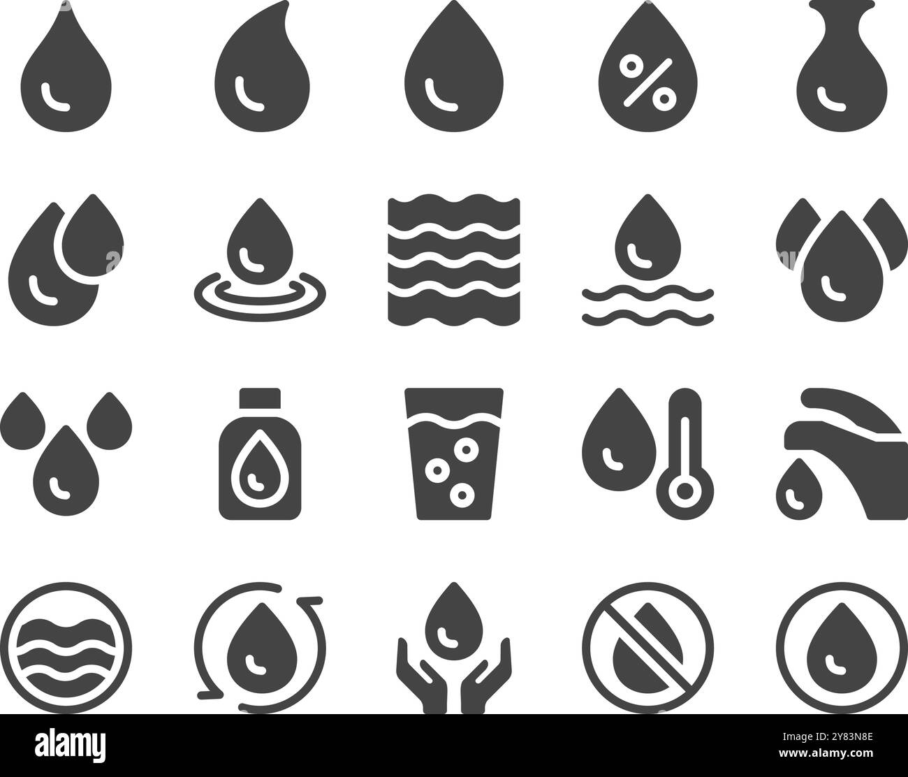 ensemble d'icônes solides de l'eau et du liquide, vecteur et illustration Illustration de Vecteur