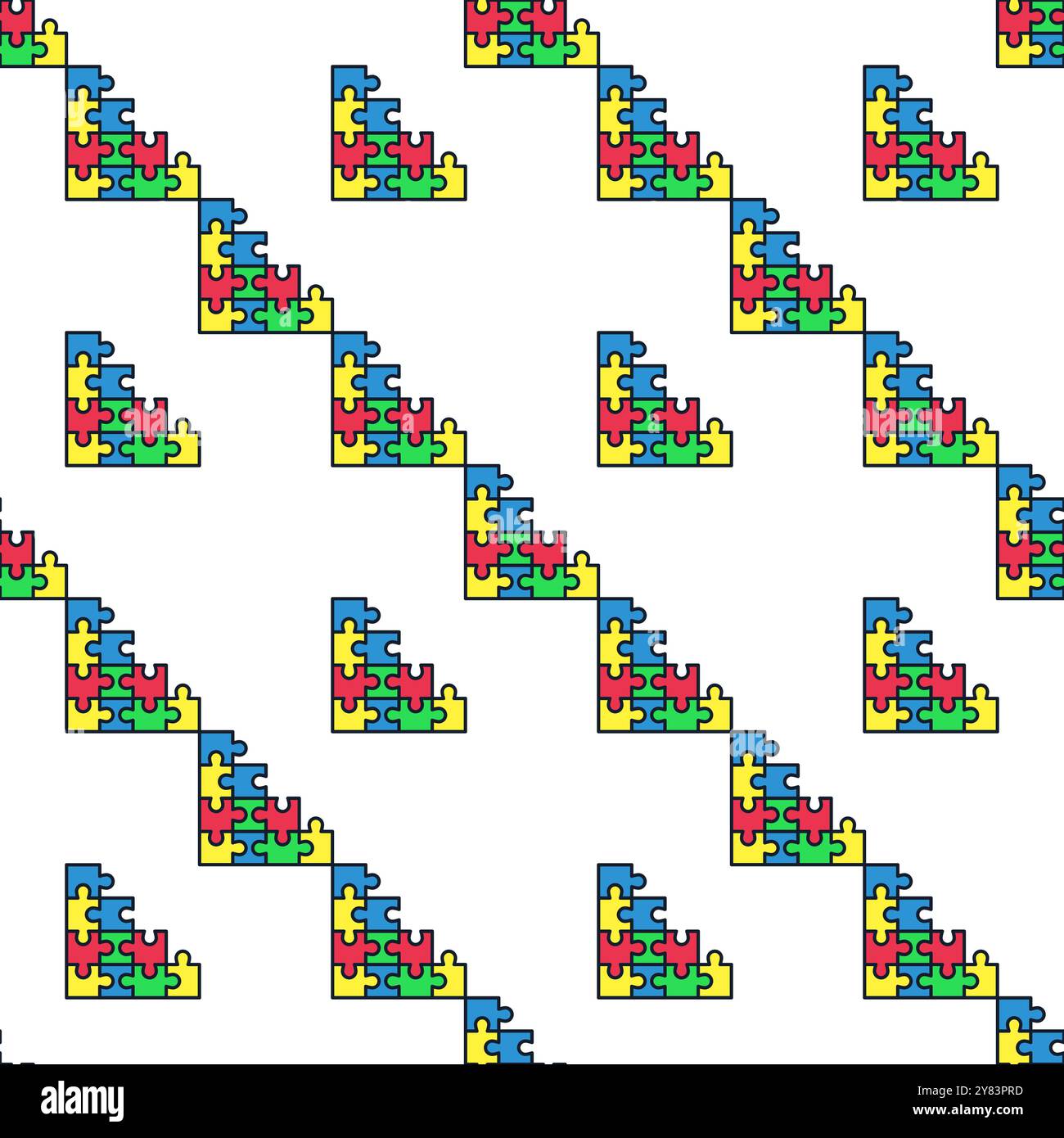 Colored Jigsaw Puzzles vecteur concept créatif modèle sans couture Illustration de Vecteur