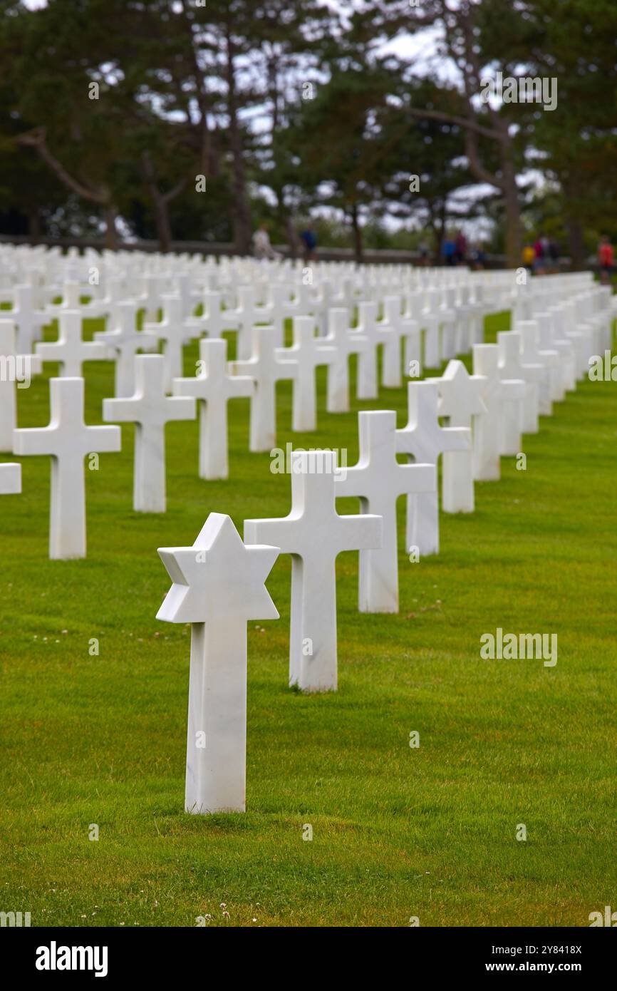 Cimetière et Mémorial américain de Normandie, Colleville-sur-mer, France Banque D'Images