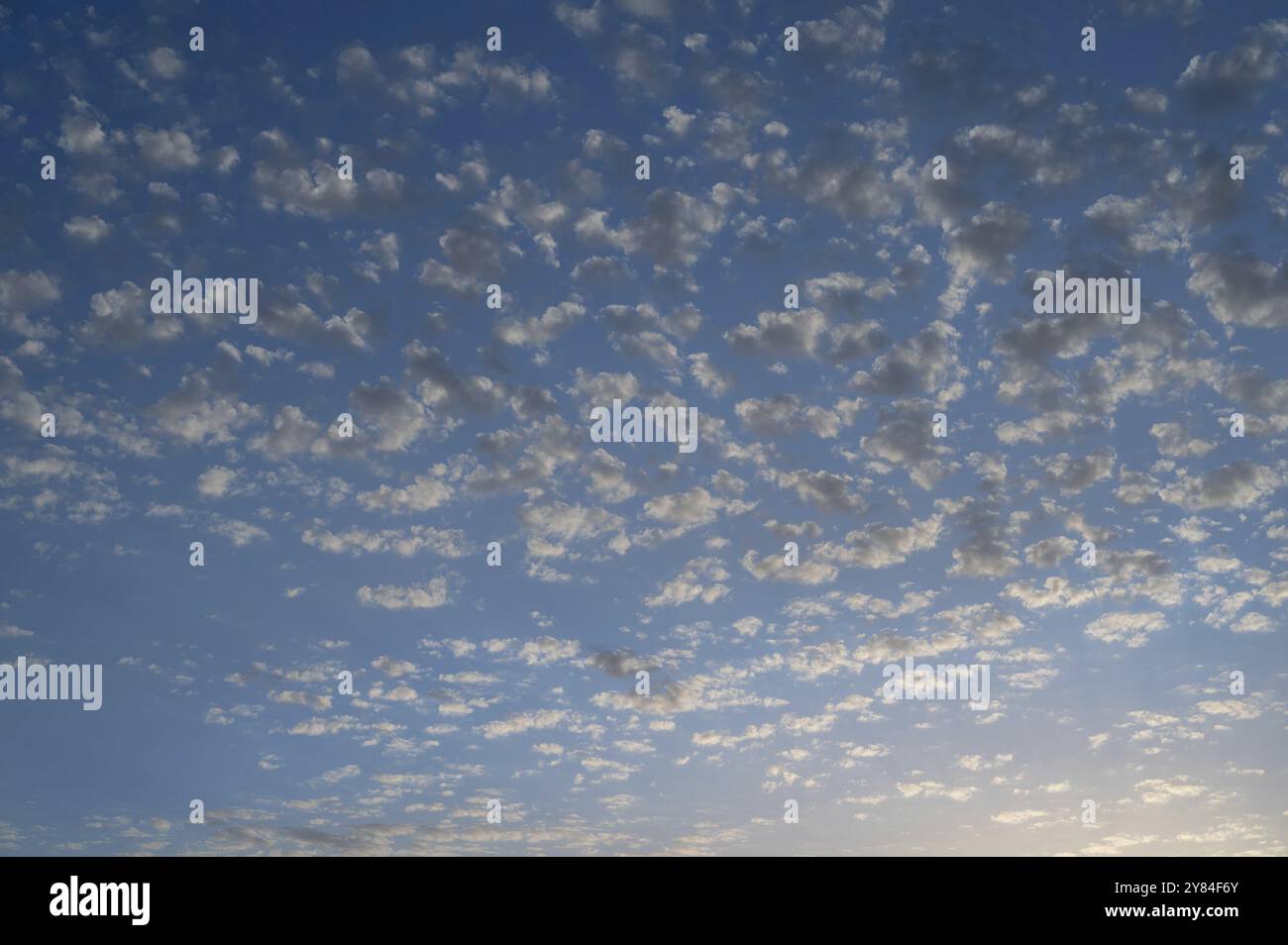 Petits nuages dans le ciel du soir, Bavière, Allemagne, Europe Banque D'Images