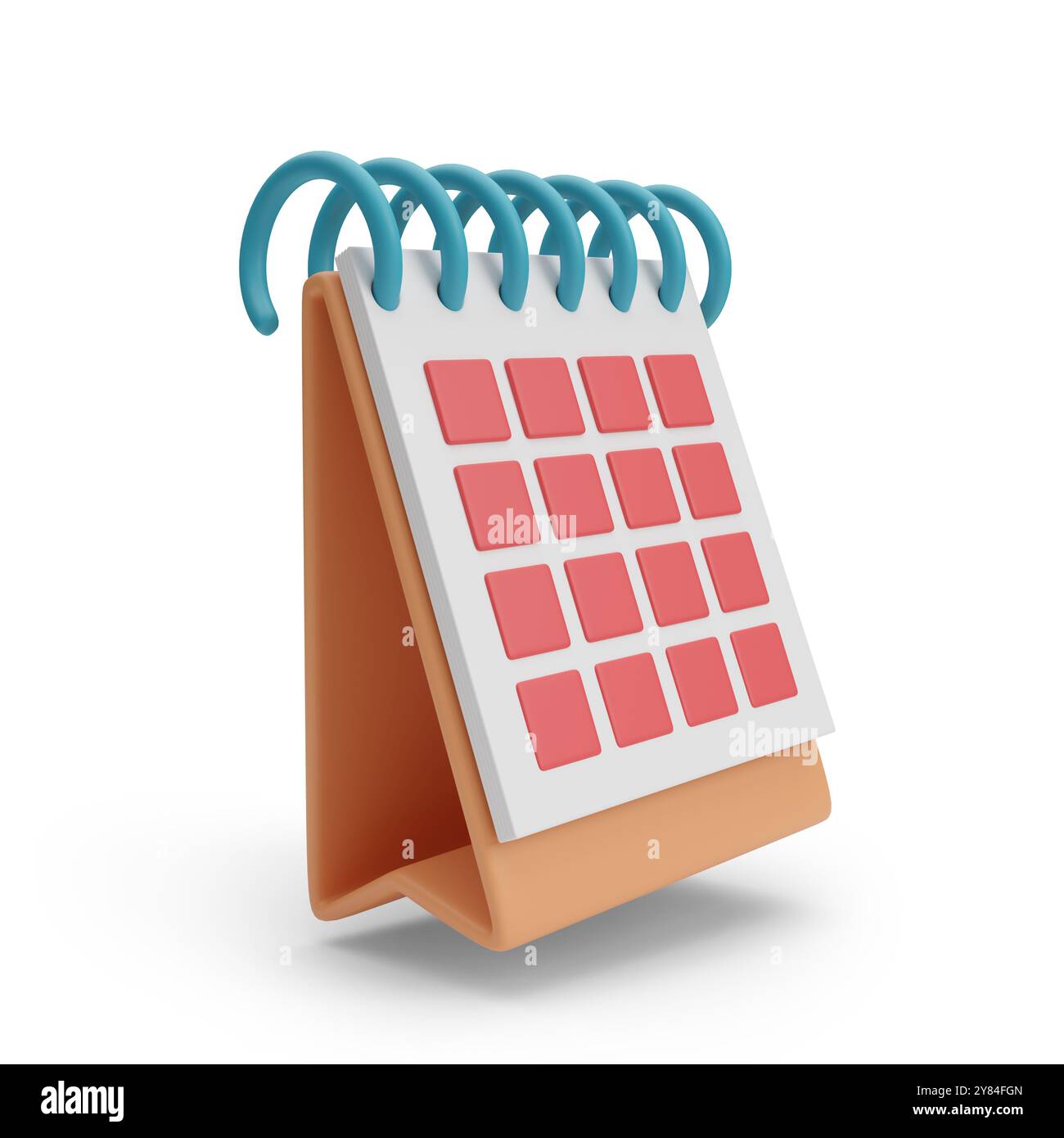 Calendrier de dessin animé isolé sur fond blanc. illustration 3d. Banque D'Images