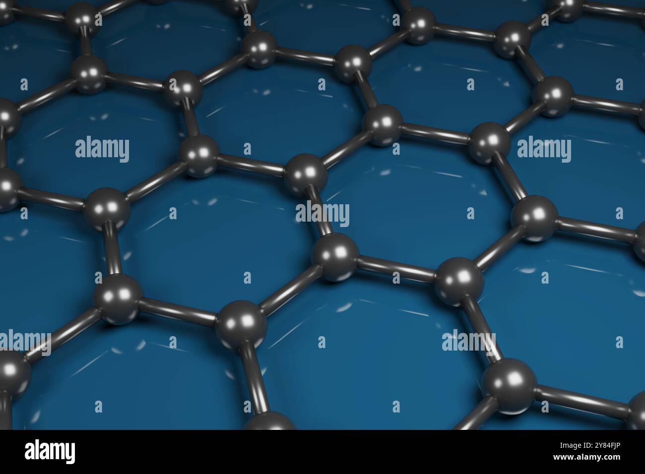 Représentation tridimensionnelle de molécules de graphène. illustration 3d. Banque D'Images