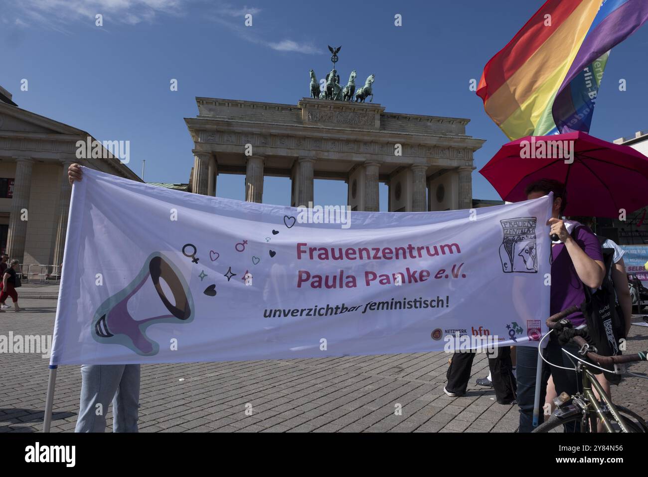 Allemagne, Berlin, 16.09.2023, des pro-avorteurs manifestent à Berlin. Plusieurs centaines de militants anti-avortement ont manifesté en faveur de l’inconditio Banque D'Images