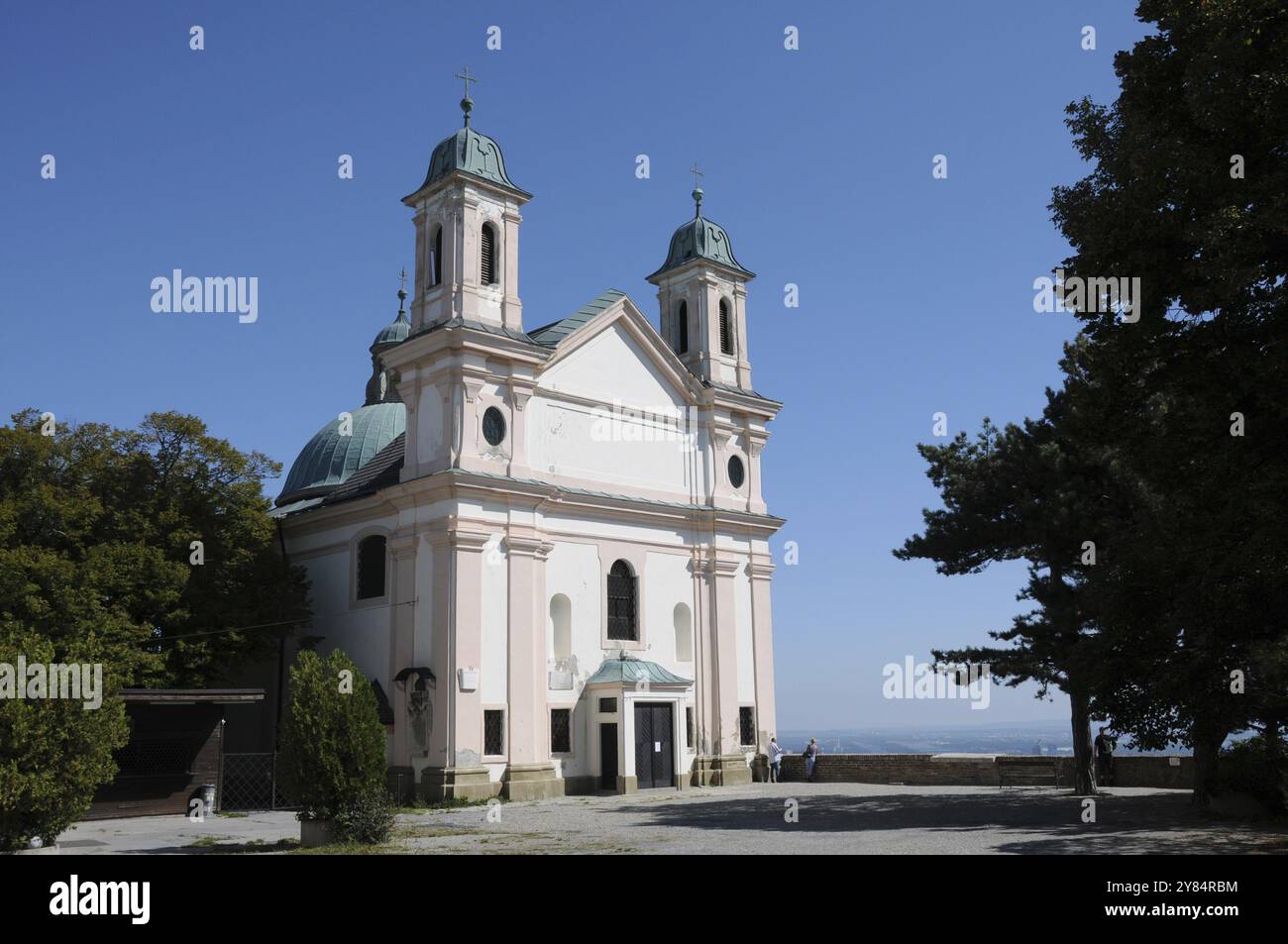 Église Saint-Léopold sur le Leopoldsberg (Vienne, Autriche, Vienne, Autriche), Europe Banque D'Images