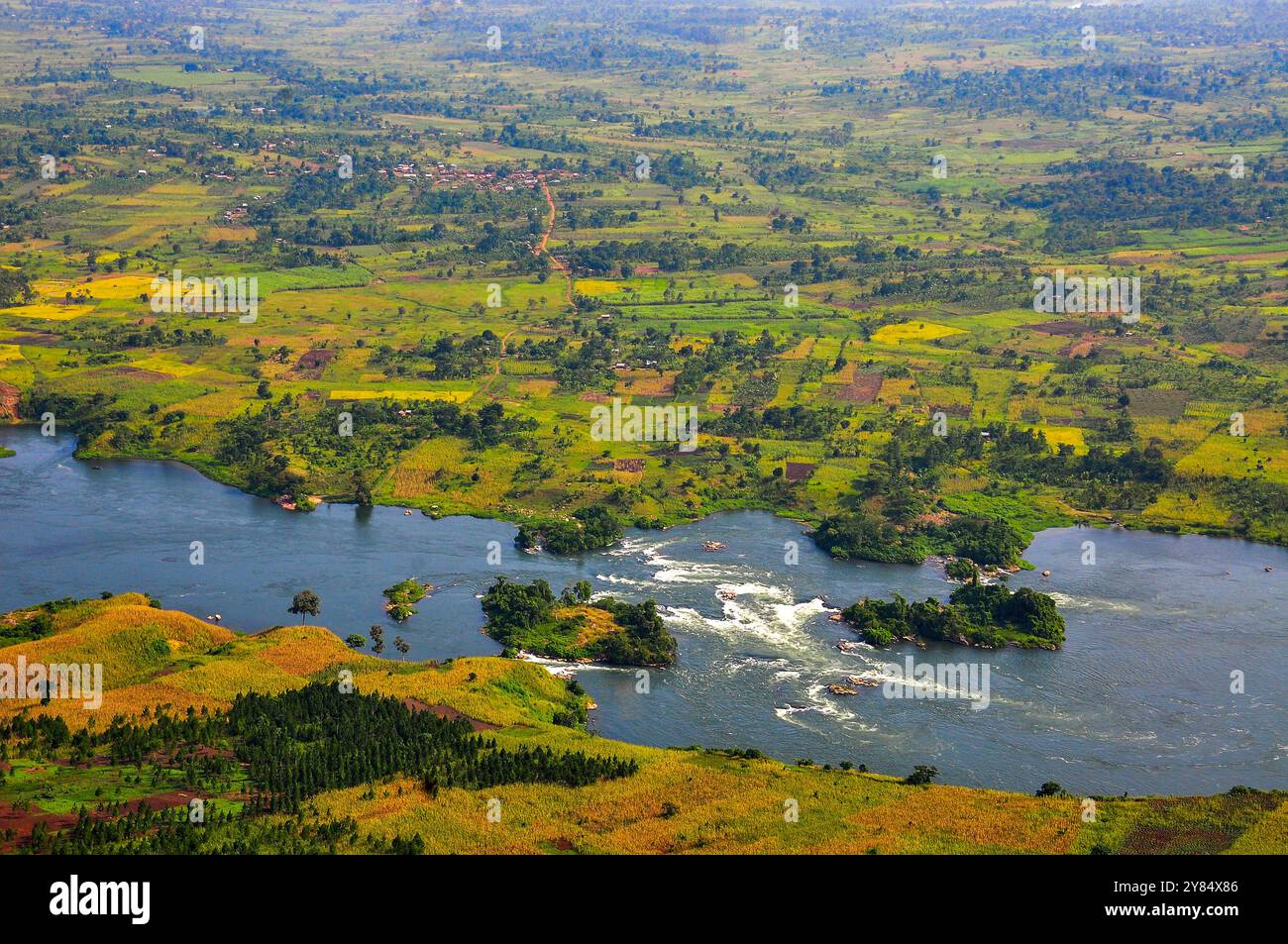 Le Nil ( Blanc ) à Jinja Ouganda, le Nil est le plus long du monde. Banque D'Images