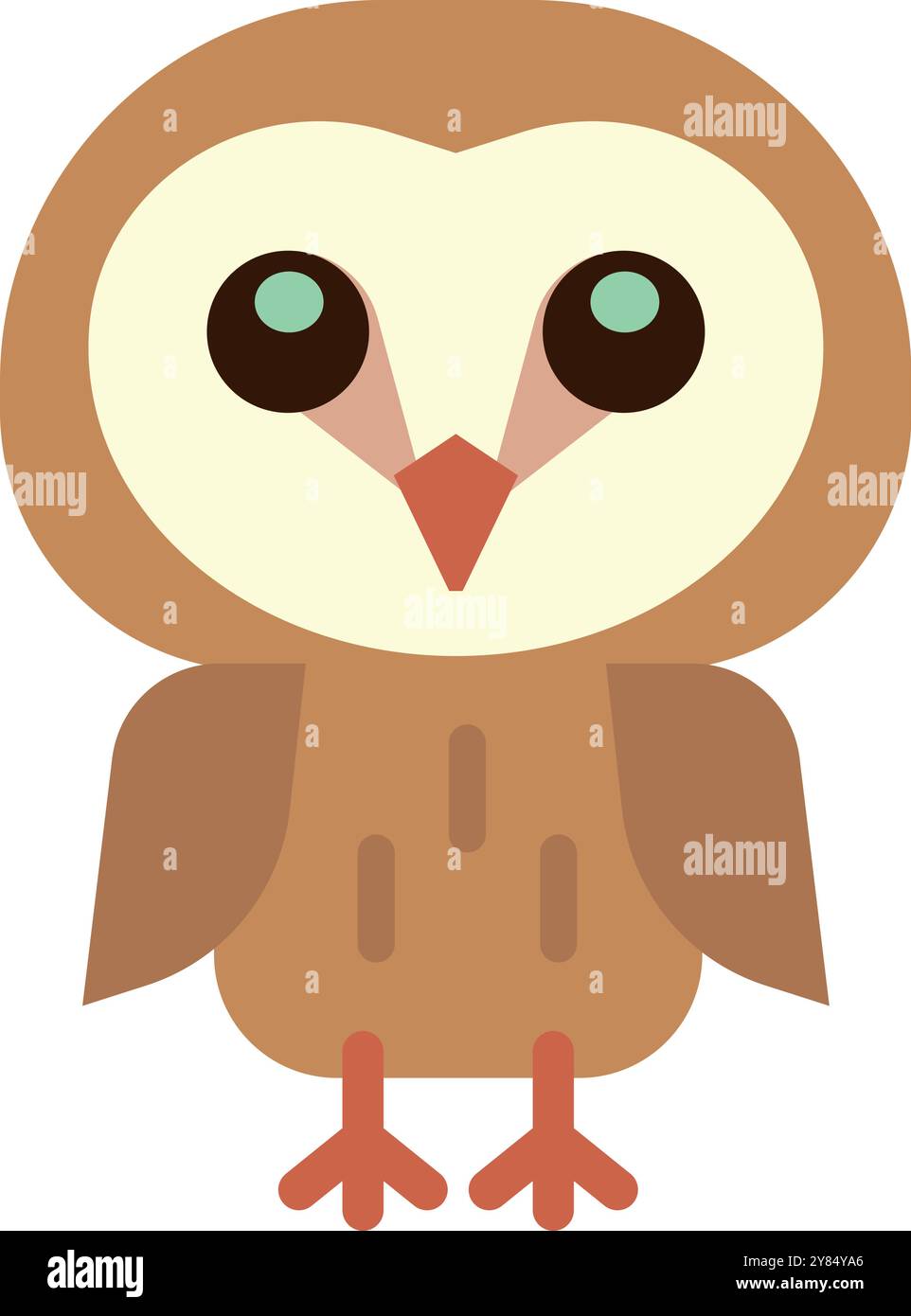 Icône d'oiseau de forêt. Personnage hibou. Animal mignon Illustration de Vecteur
