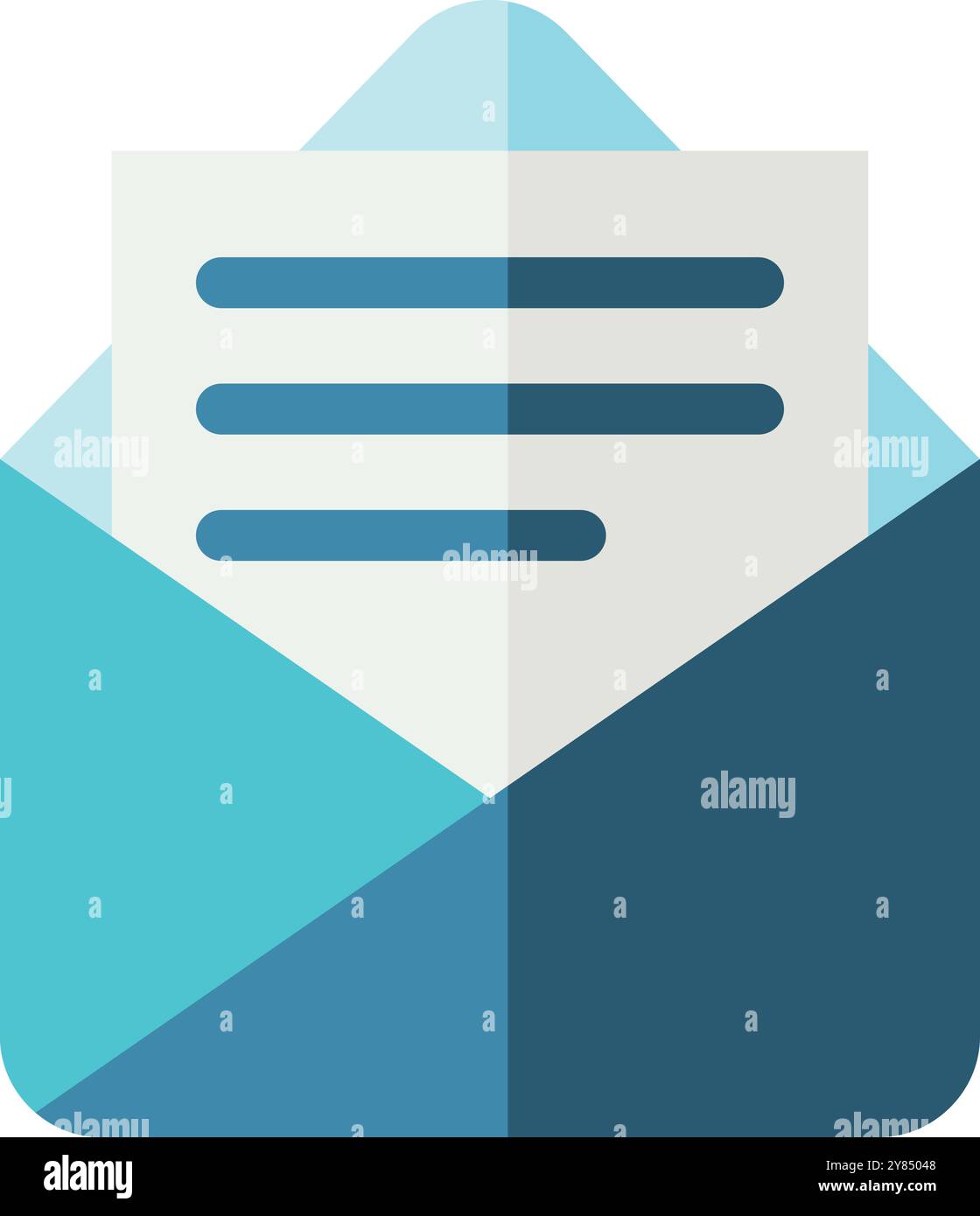 Icône de couleur de lettre. Symbole enveloppe ouverte Illustration de Vecteur