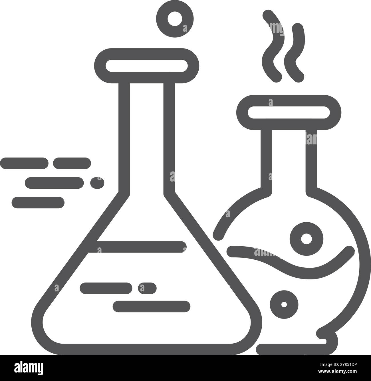 Icône de ligne de constituant chimique. Symbole des flacons en verre de laboratoire Illustration de Vecteur