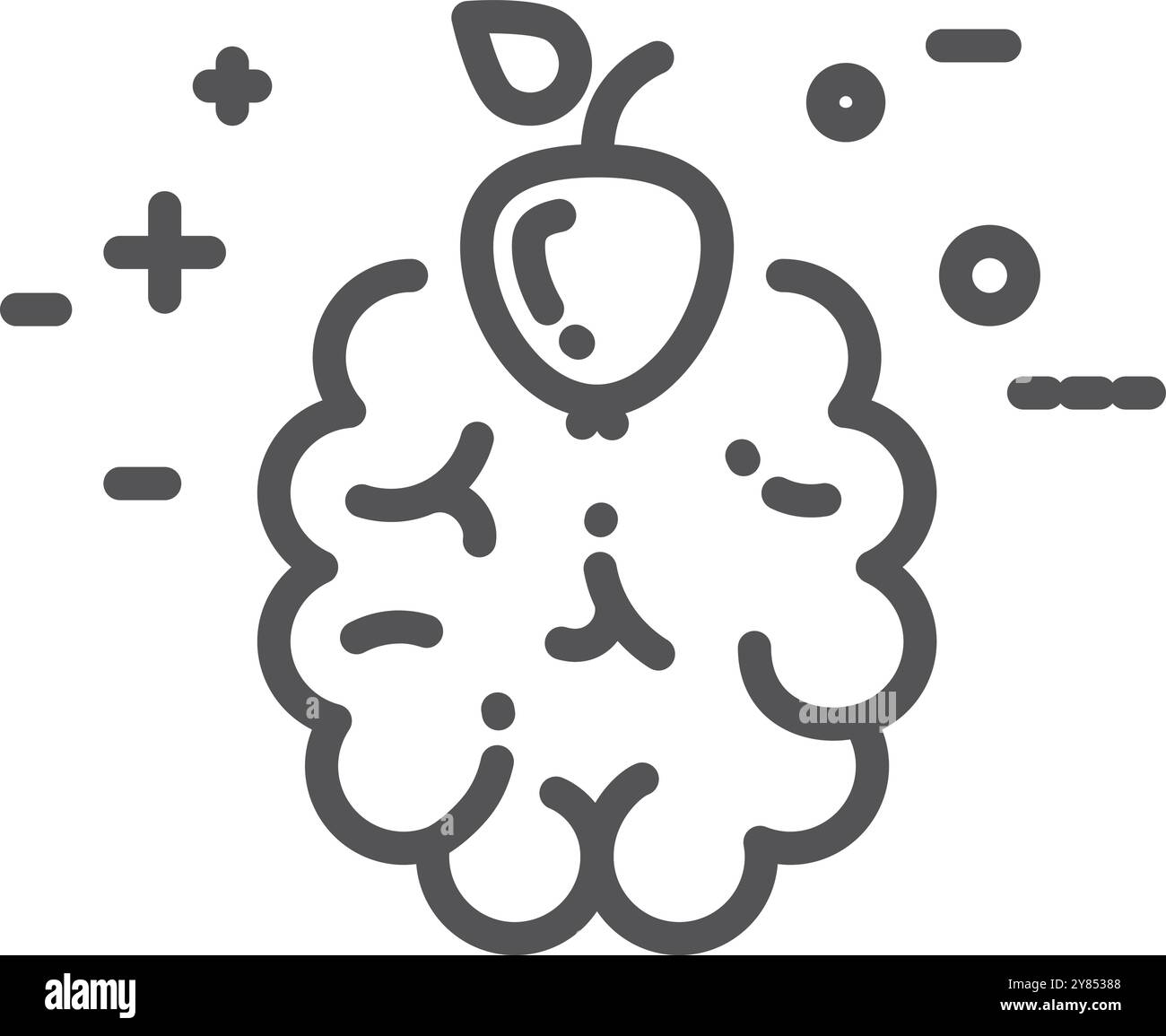 Symbole d'apprentissage. Icône de la ligne d'éducation Brain Healthy Illustration de Vecteur