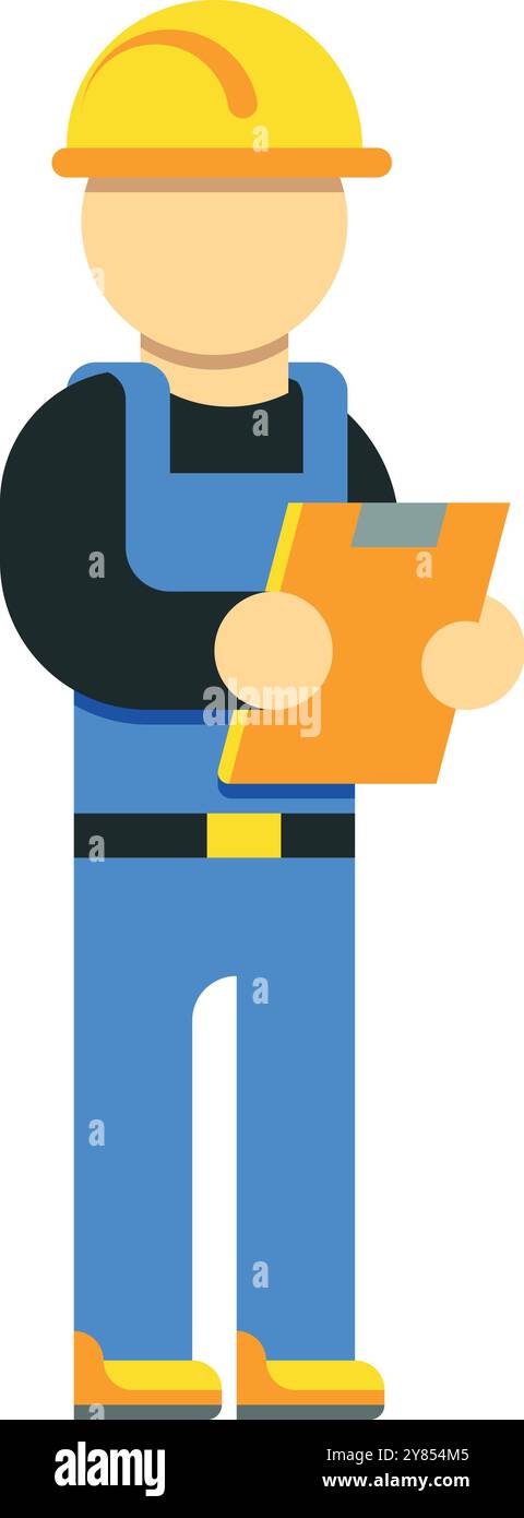 Icône ingénieur plat. Ouvrier industriel. Technicien de contrôle Illustration de Vecteur
