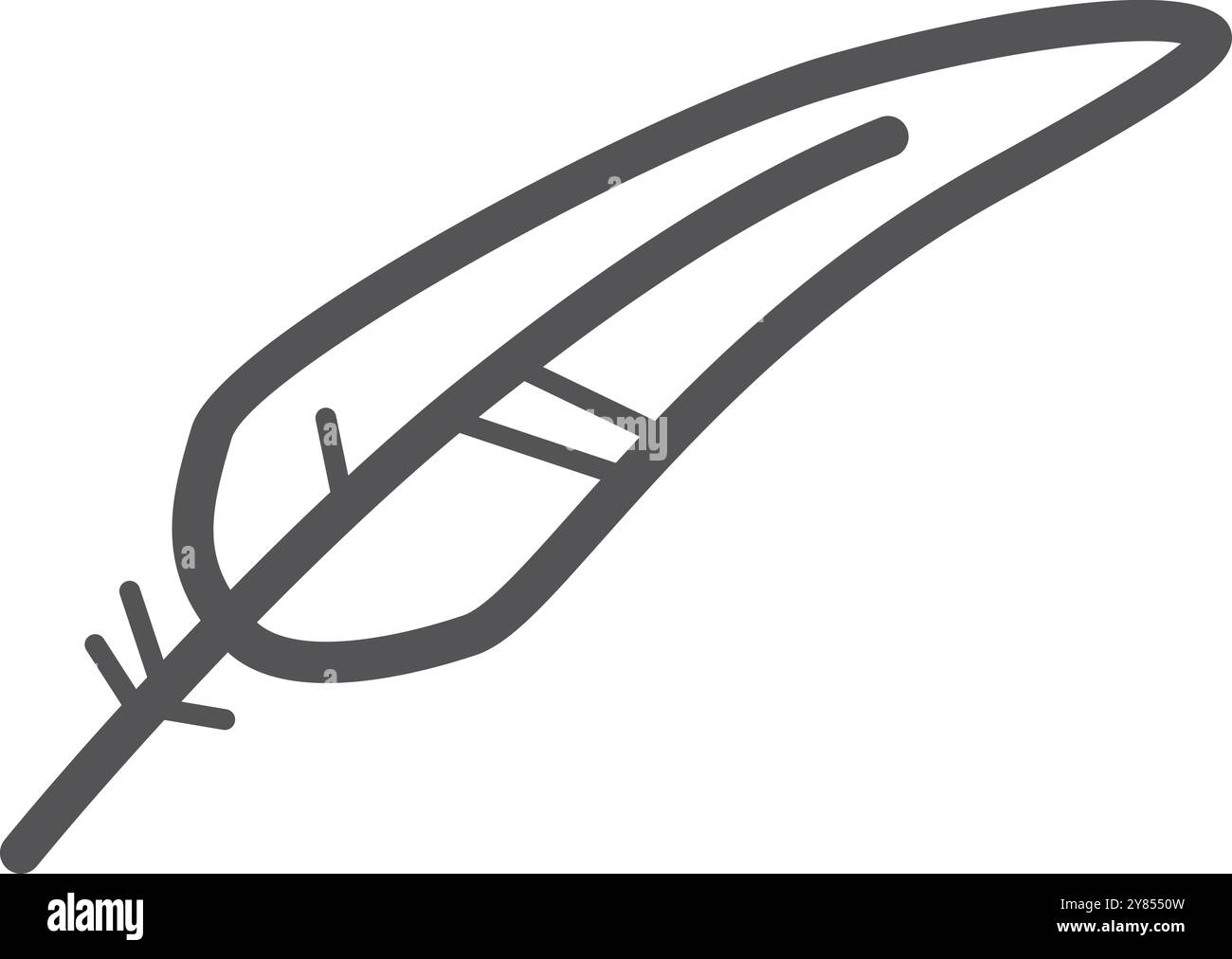 Icône de ligne de douille. Symbole rétro plume d'écriture Illustration de Vecteur