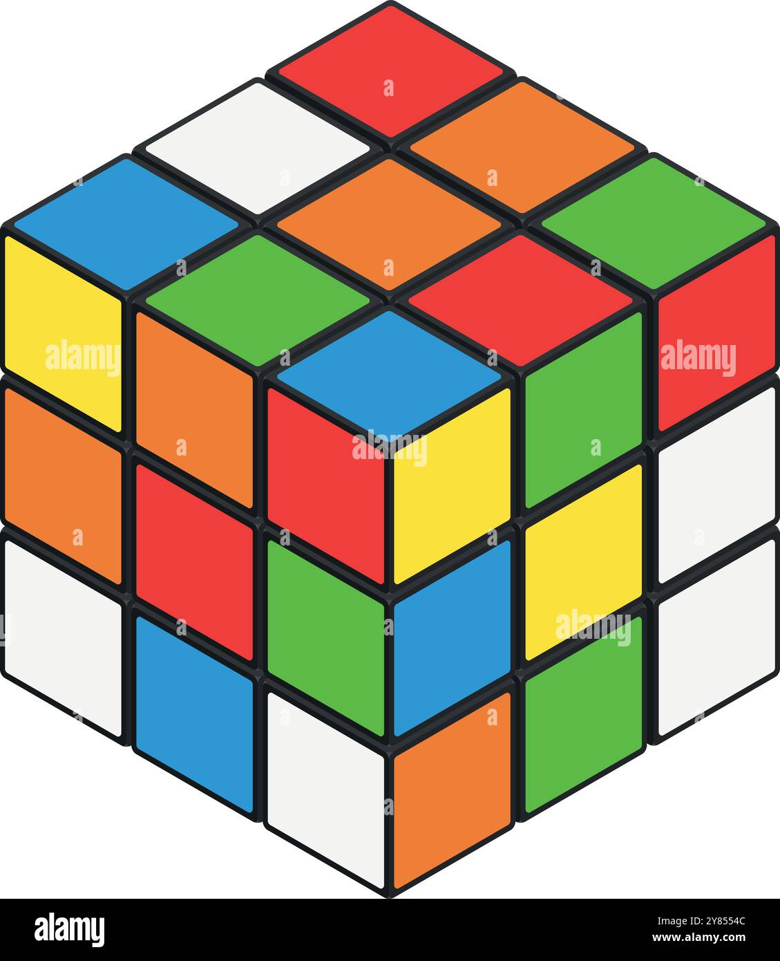 Cube de côtés rotatifs. Puzzle logique Magic Kid Illustration de Vecteur