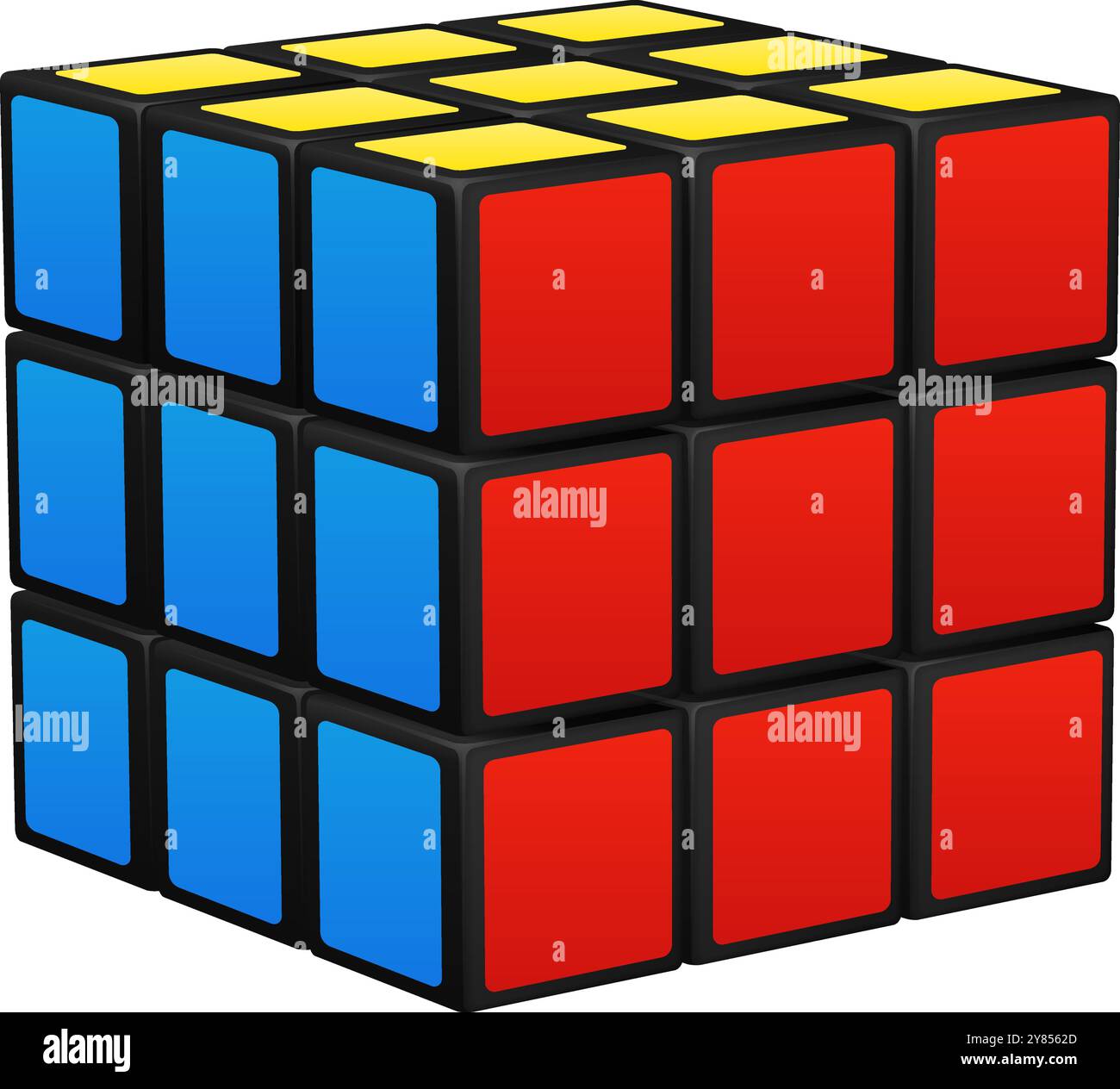 Cube de puzzle logique. Icône de jouet rotatif coloré Illustration de Vecteur