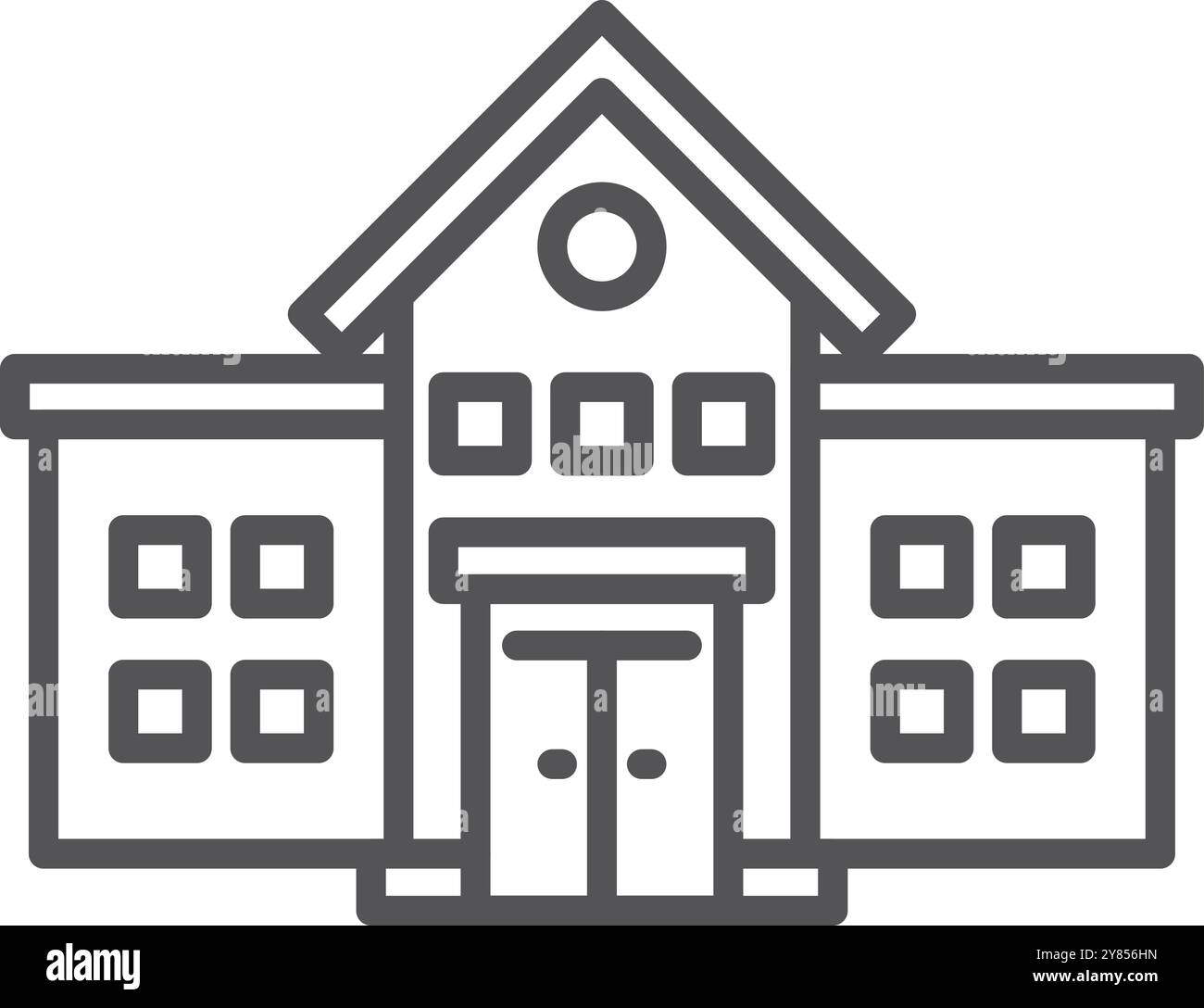 Icône ligne école. Symbole de bâtiment d'éducation pour enfants Illustration de Vecteur