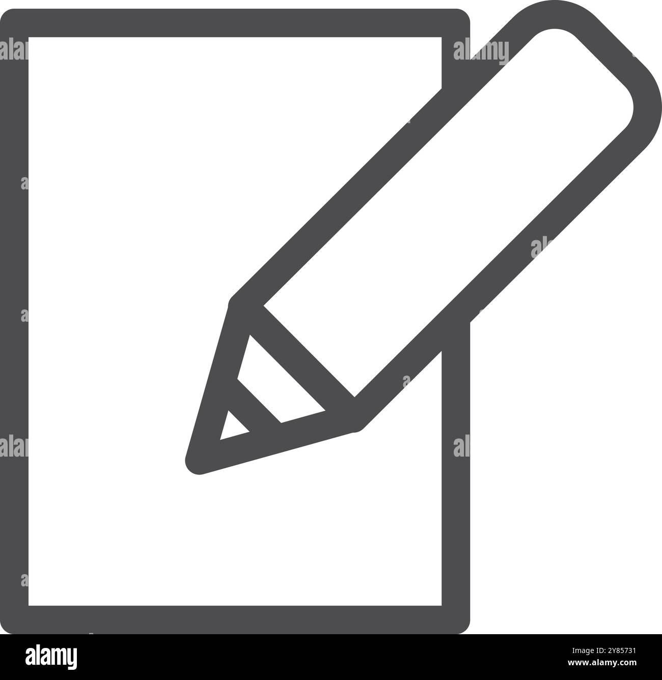 Icône de ligne d'édition. Écrire au crayon sur une feuille de papier Illustration de Vecteur