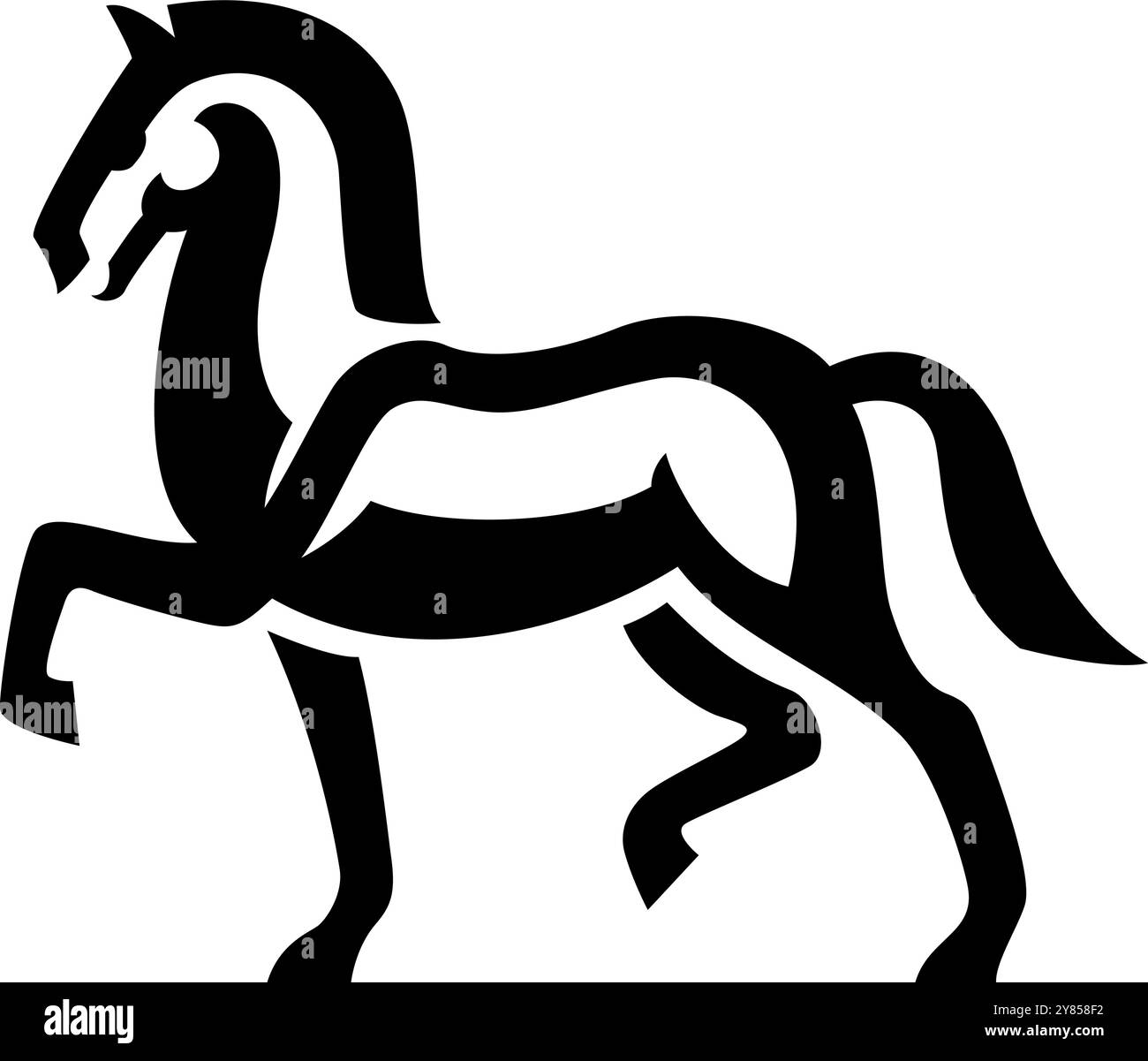 Symbole abstrait de cheval trotter Illustration de Vecteur