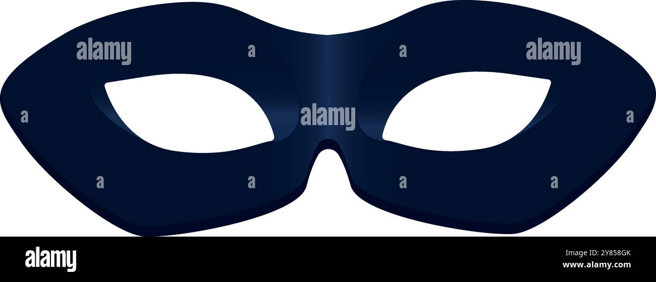 Masque en velours noir. Symbole de mascarade. Accessoire de carnaval Illustration de Vecteur