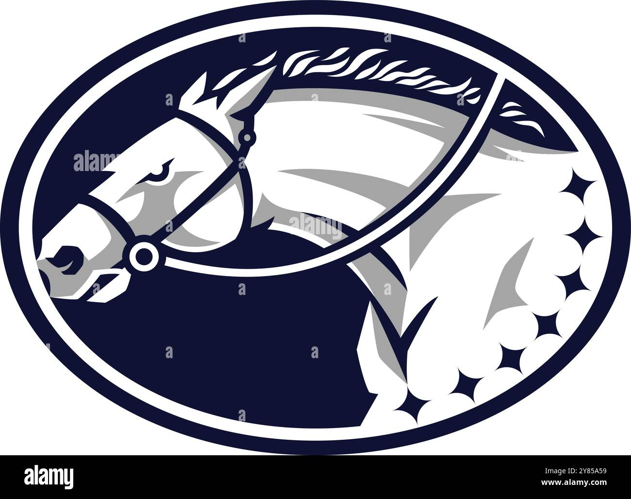 Responsable de la conception du logo Racing Horse Illustration de Vecteur