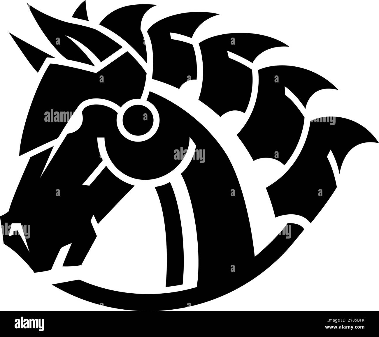 Head of War Horse in Armor Illustration de Vecteur