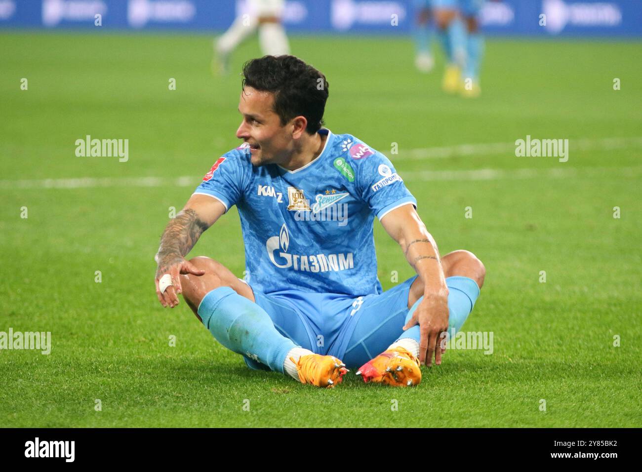 Saint-Pétersbourg, Russie. 02 octobre 2024. Artur Victor Guimaraes, jouant le rôle d'Artur (9) de Zenit vu lors de la Coupe Fonbet de Russie match de football entre Zenit Saint-Pétersbourg et Akron Tolyatti à Gazprom Arena. Score final ; Zenit 5:1 Akron. (Photo de Maksim Konstantinov/SOPA images/SIPA USA) crédit : SIPA USA/Alamy Live News Banque D'Images