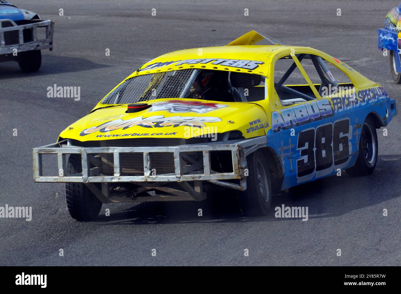 Stock car Racing, Skegness, Lincolnshire, Angleterre, Royaume-Uni. Banque D'Images