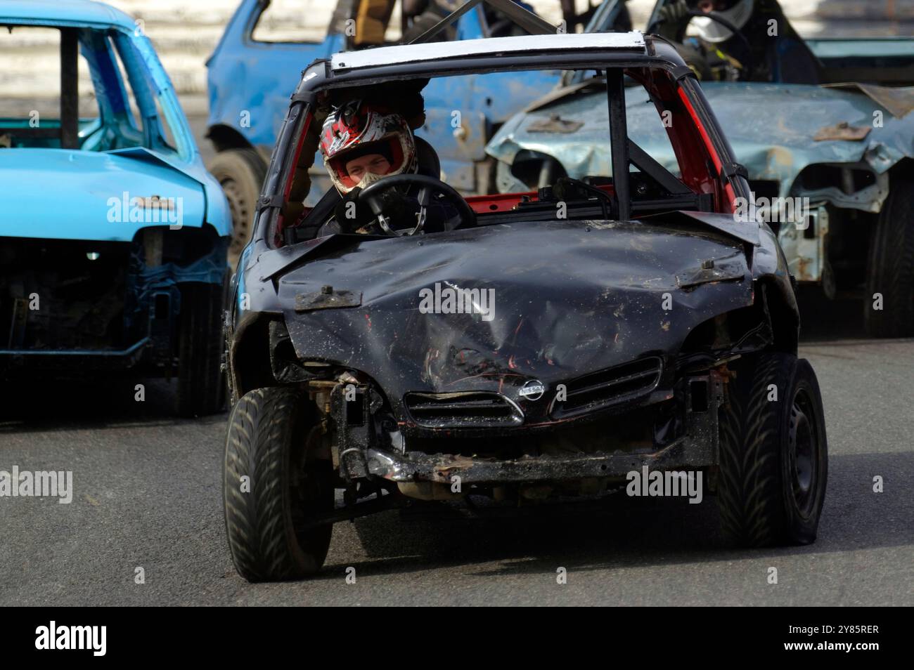 Stock car Racing, Skegness, Lincolnshire, Angleterre, Royaume-Uni. Banque D'Images