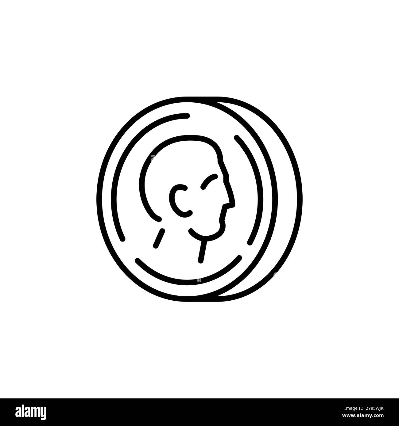 Icône de pièce de monnaie grecque antique Illustration de Vecteur