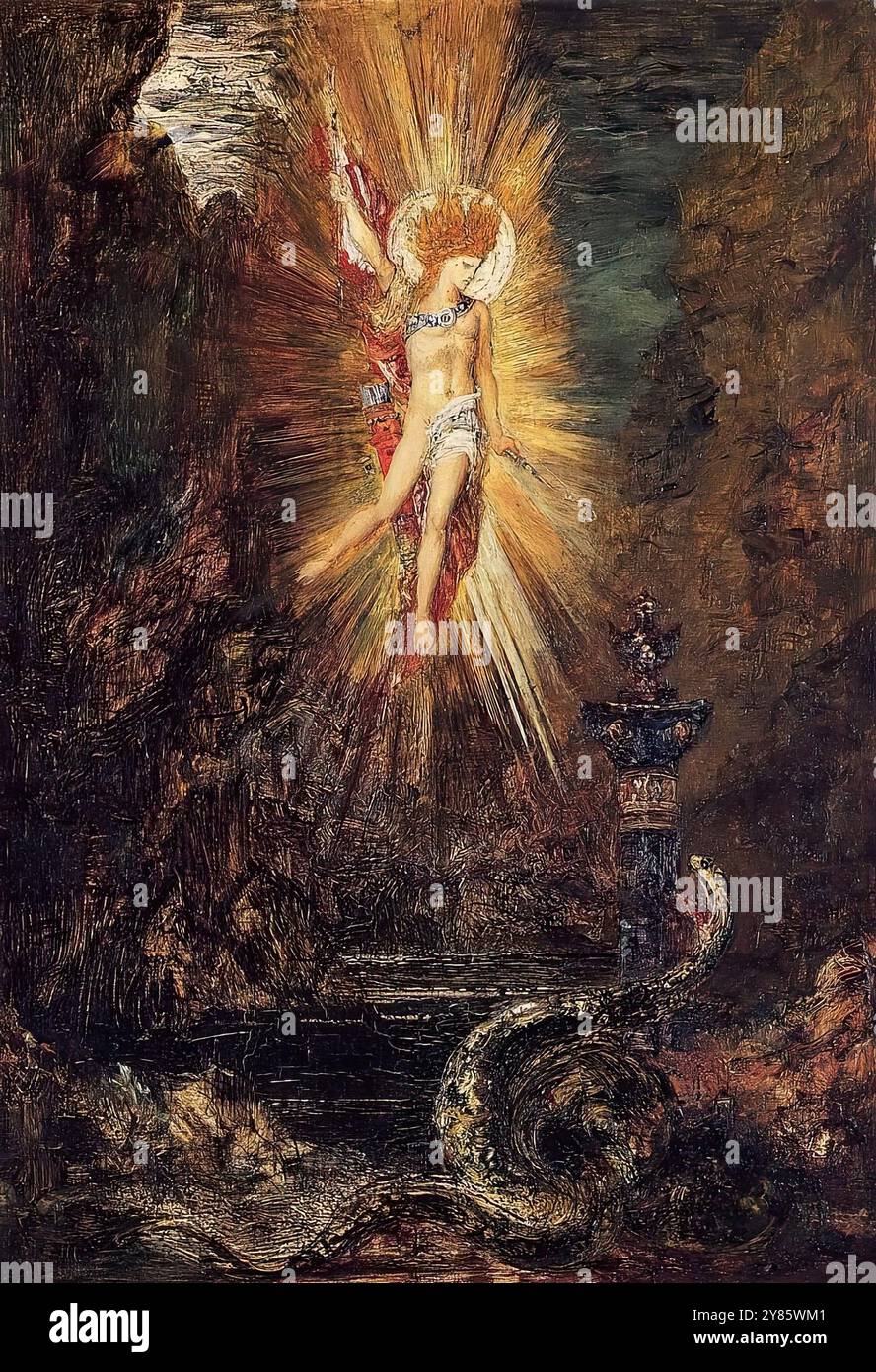 Gustave Moreau - Apollon vainquant le Python Serpent Banque D'Images