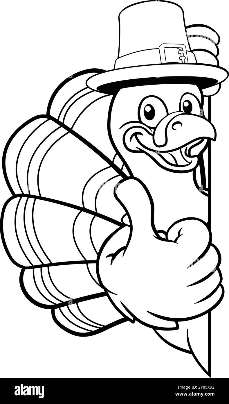 Turquie Thanksgiving Cartoon Bird Christmas Mascot Illustration de Vecteur