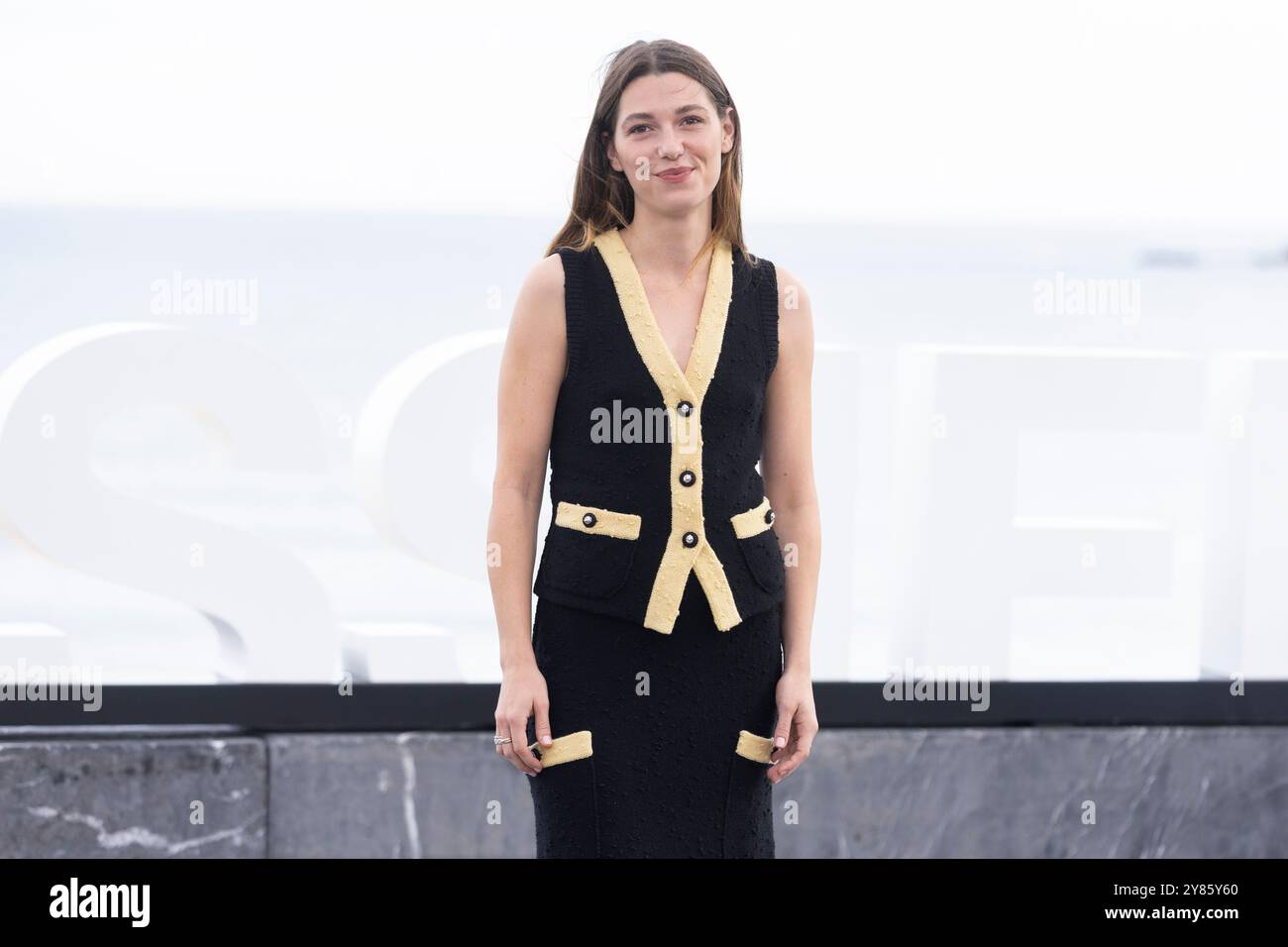 Donostia San Sebastian, Espagne. 25 septembre 2024. Mathilde Ollivier assiste au Photocall 'El Llanto' lors du 72ème Festival international du film de San Sebastian au Palais Kursaal à Donostia-San Sebastian. Crédit : SOPA images Limited/Alamy Live News Banque D'Images