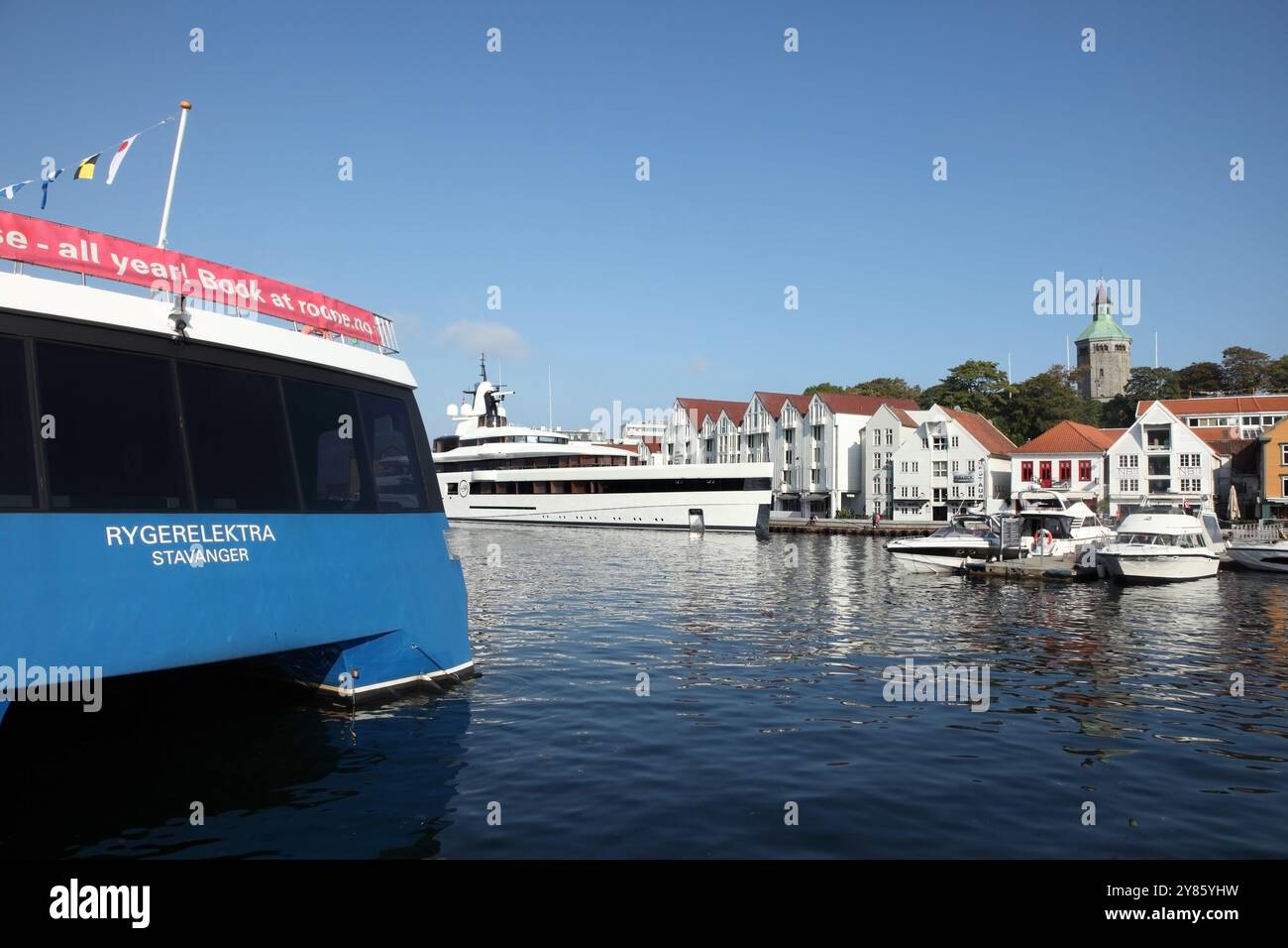 Bateaux amarrés dans le port de Stavanger, Norvège. Banque D'Images