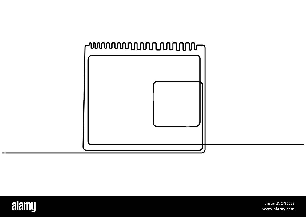 Calendrier de table d'art à ligne unique illustrations de dessin continu et conception de vecteurs, calendrier de table dans une ligne symbole de dessin continu de mémorable Illustration de Vecteur
