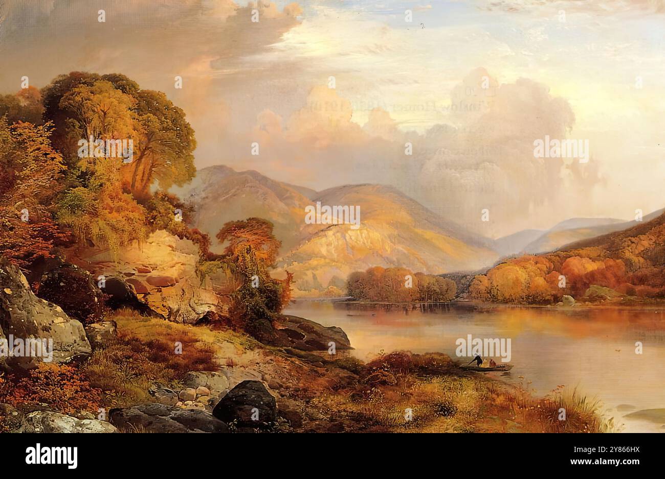 thomas moran - paysage d'automne Banque D'Images