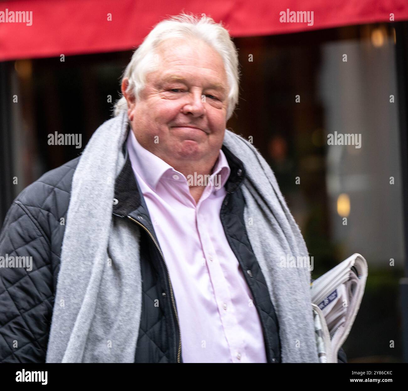 Londres, Royaume-Uni. 3 octobre 2024. Nick Ferrari, célébrité des médias, quitte Global Radio London crédit : Ian Davidson/Alamy Live News Banque D'Images