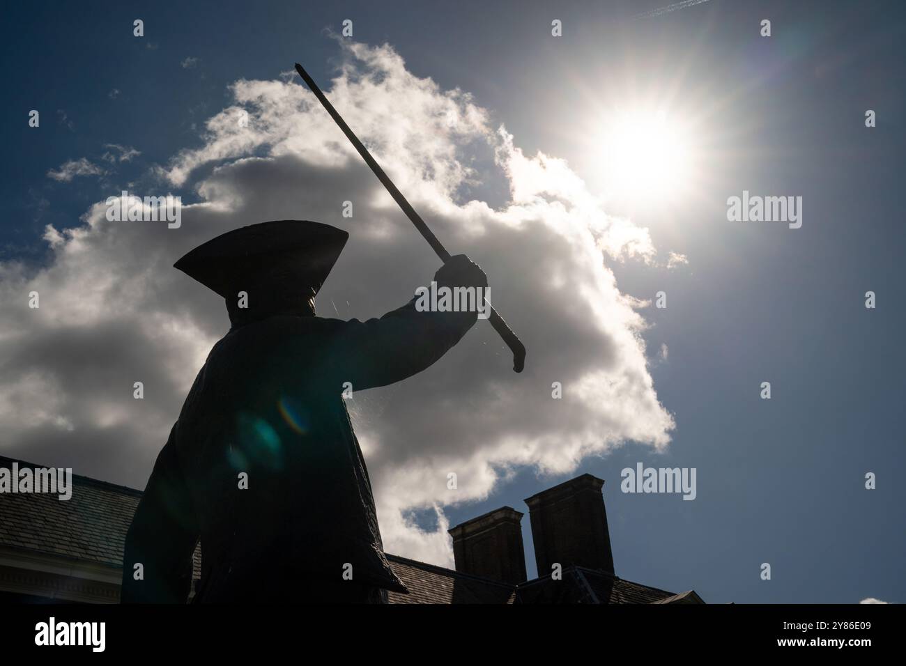 La statue de retraité par Philip Jackson devant le Royal Hospital Chelsea, Londres Banque D'Images