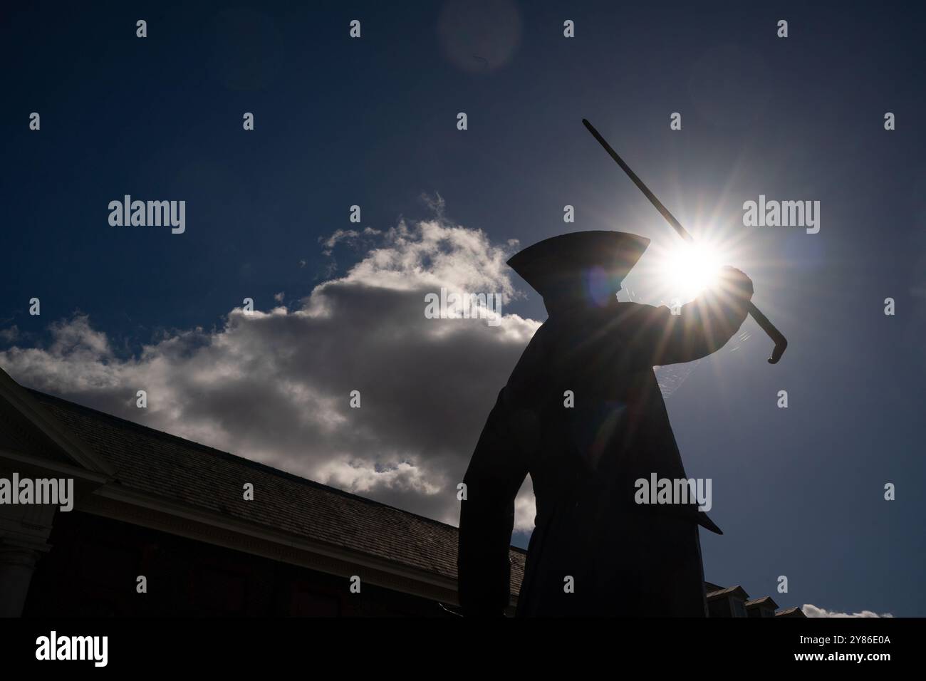 La statue de retraité par Philip Jackson devant le Royal Hospital Chelsea, Londres Banque D'Images