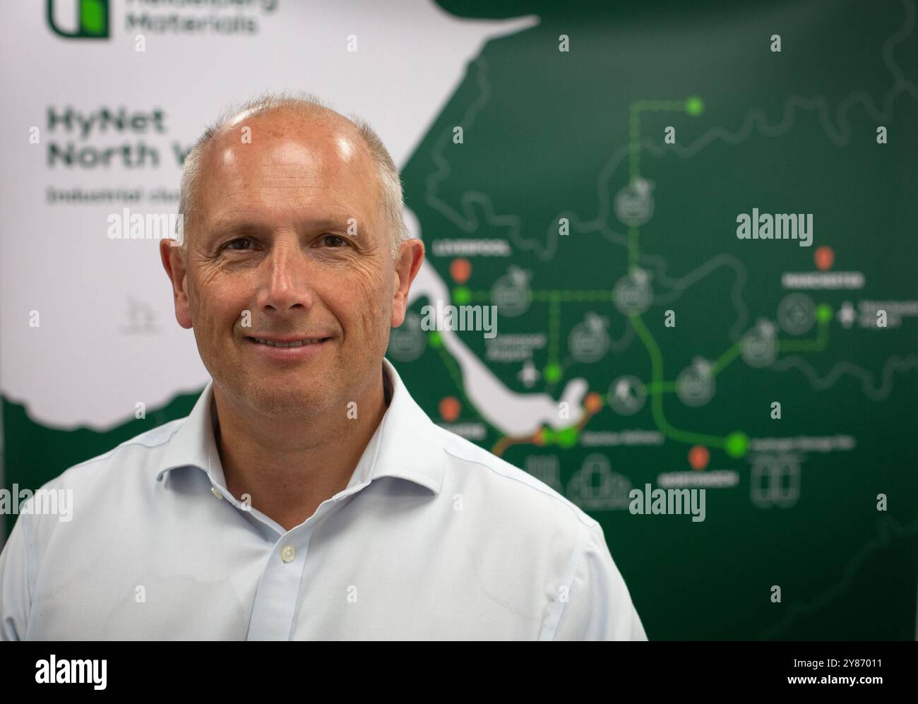 Simon Willis, PDG du Royaume-Uni, a photographié sur le site de production de ciment de l’usine Padeswood de Heidelberg Materials à Mold, Flintshire, au nord du pays de Galles. Heidelberg Banque D'Images