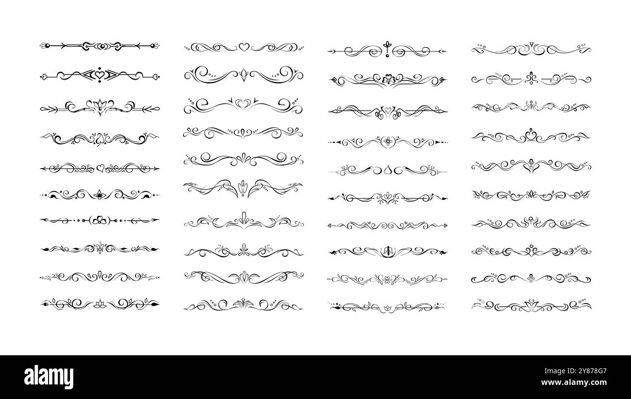 Délimiteurs de texte élégants, vignettes de bordure Illustration de Vecteur