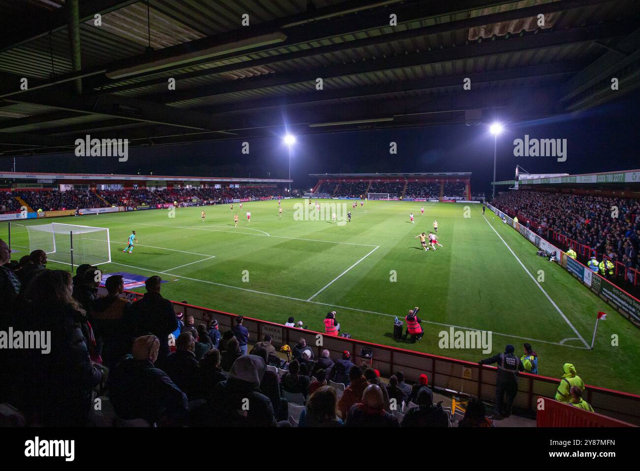 Vue générale pendant le match du stade Lamex, stade du Stevenage Football Club Banque D'Images