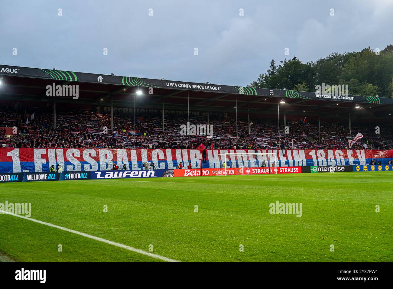 GER, 1. FC Heidenheim v. NK Olimpija Ljubljana, Fussball, UEFA Conference League, Spielzeit 2024/2025, 03.10.2024, Foto : EIBNER/Michael Schmidt Banque D'Images