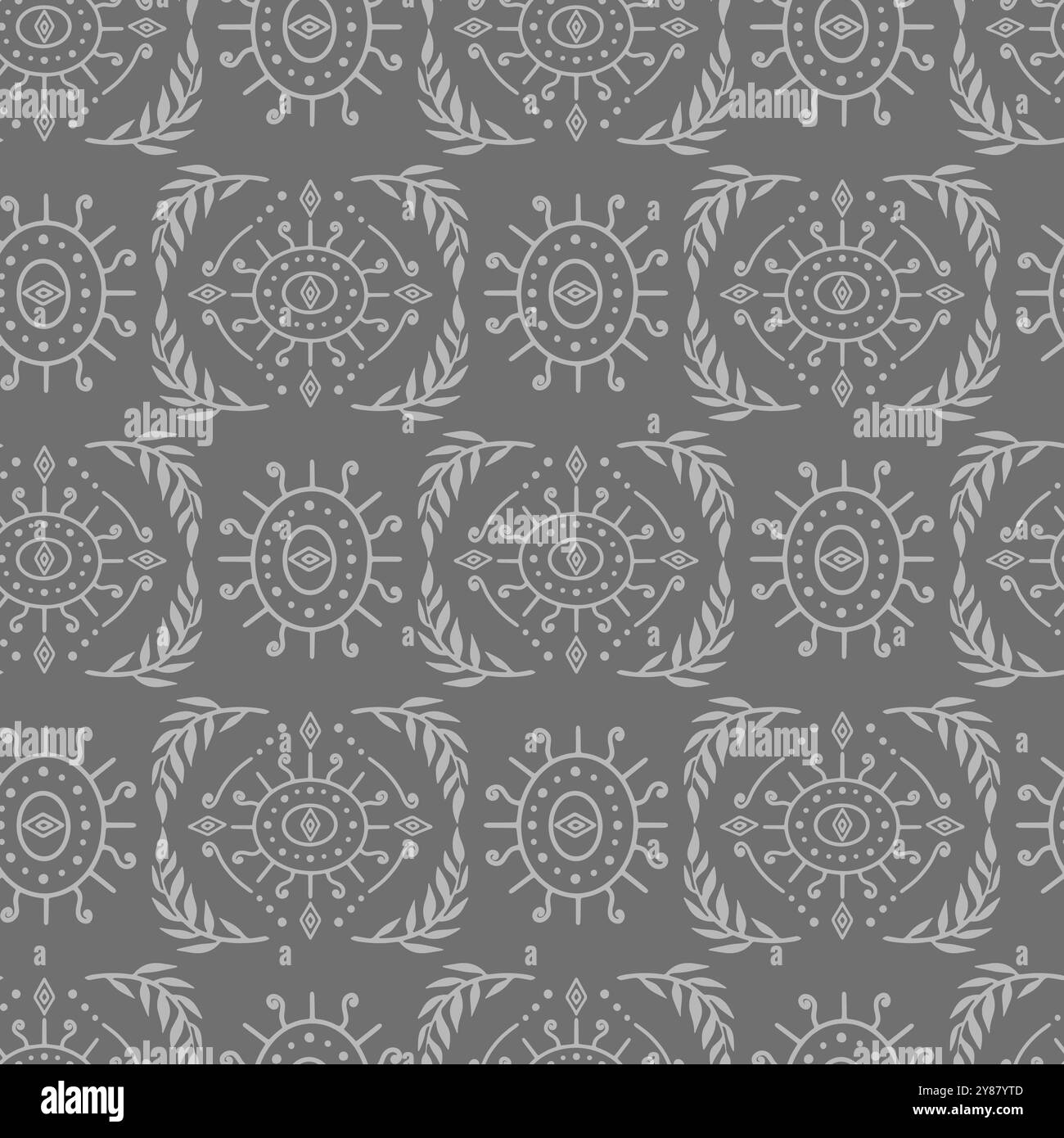 Motif Damas gris sans couture avec motifs tropicaux Illustration de Vecteur