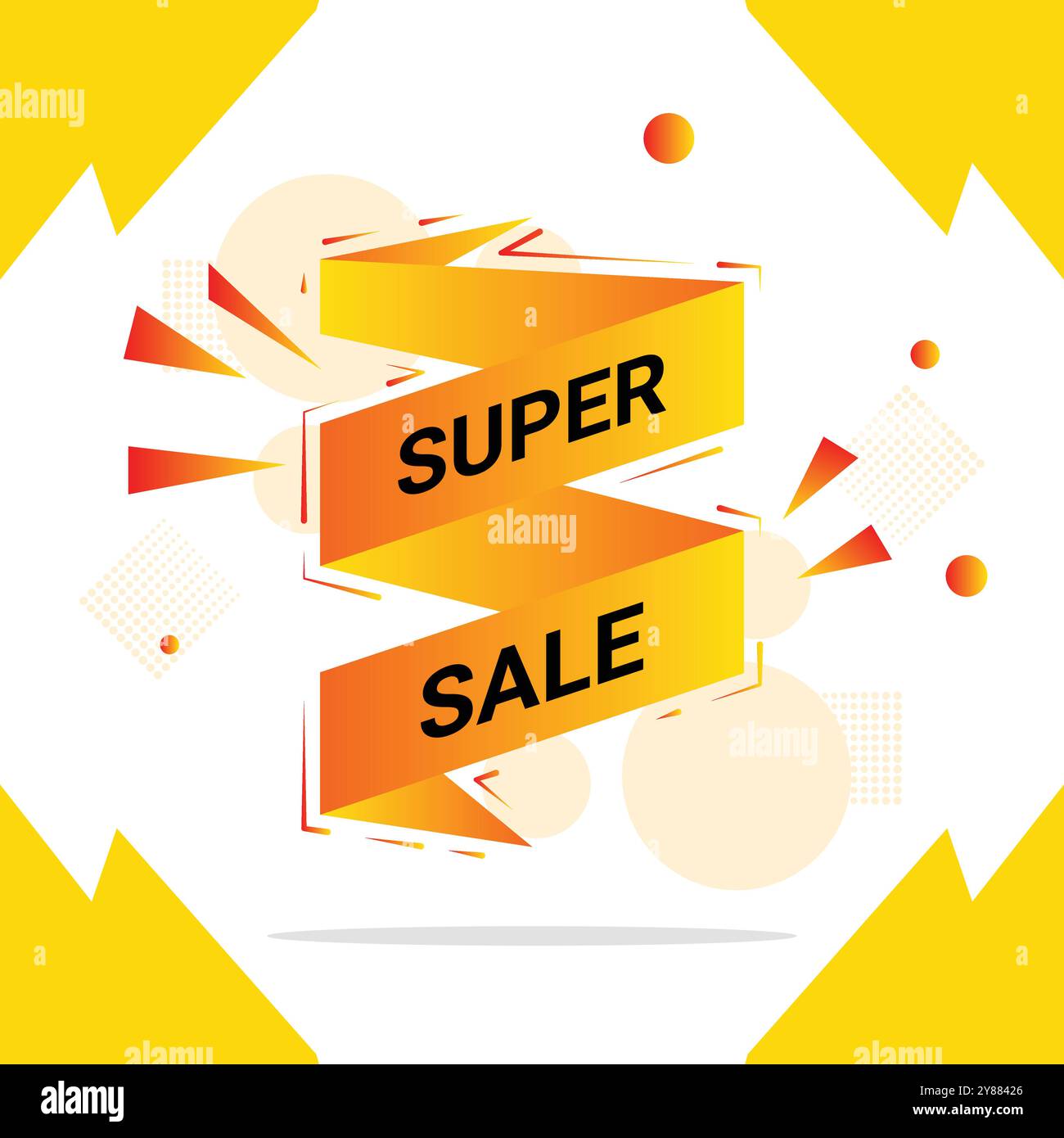 Bannière super vente moderne avec un design géométrique abstrait Illustration de Vecteur
