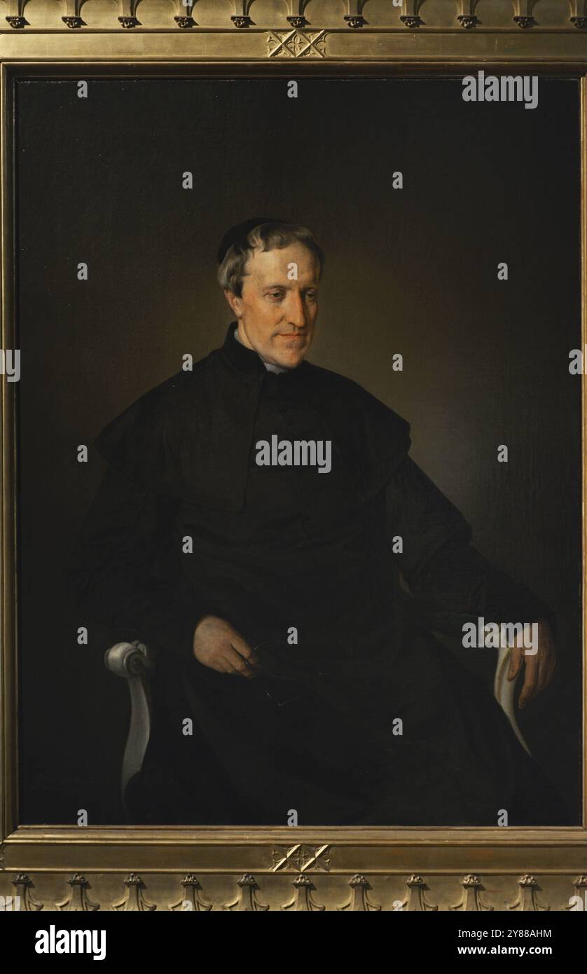Antonio Rosmini (1797-1855) Prêtre catholique italien, philosophe et théologien. Portrait de Francesco Hayez (1791-1882), 1853-1856. Huile sur toile. Galerie d'art moderne. Milan. Italie. (Prêt, de la Pinacoteca di Brera, Milan). Auteur : Francesco Hayez (1791-1882). Peintre italien. Banque D'Images